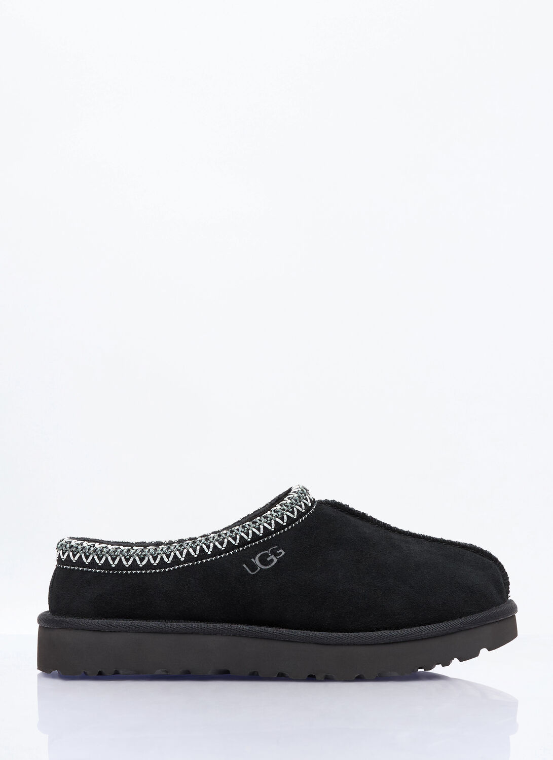 Shop Ugg Tasman Suede Slippers In Black
