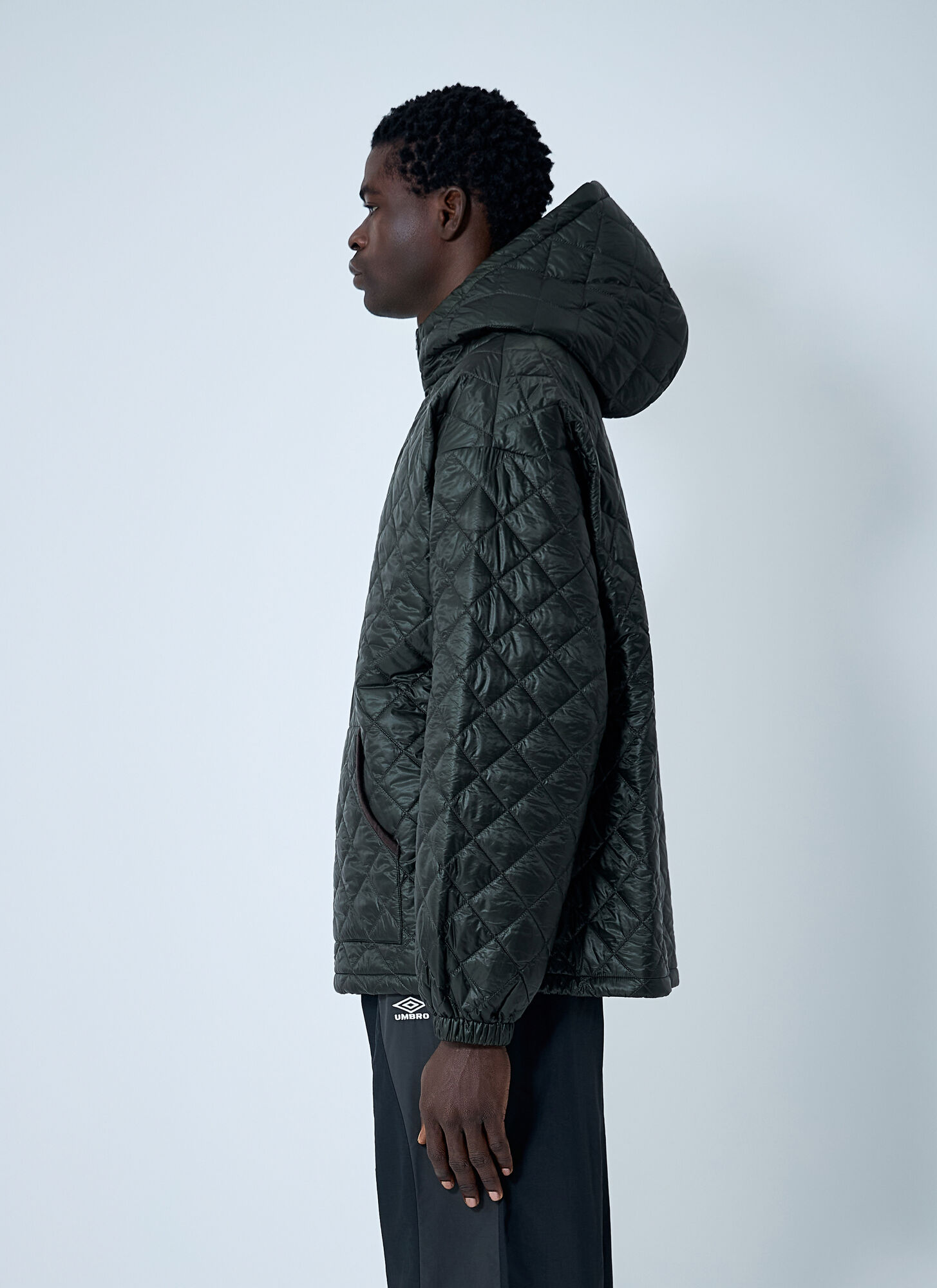  Umbro Umbro Quilted Masked Anorak Jacket - Man Jackets Green Xl 