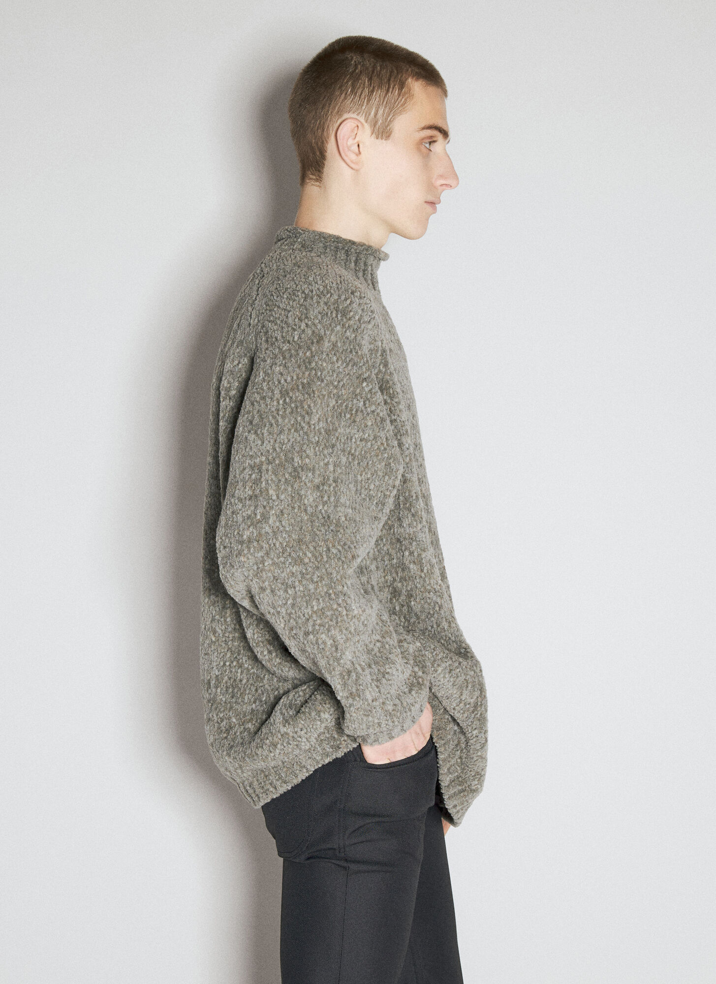  Undercover Undercover High Neck Sweater - Mann Strick Grey 3 