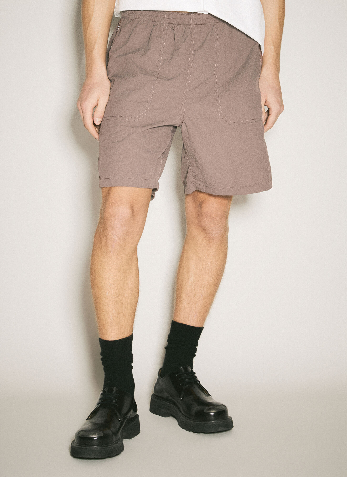 Undercover Crease-effect Shorts - Man Shorts Brown 4　Undercover クリース効果ショーツ - 男性ショーツ ブラウン 4 Undercover