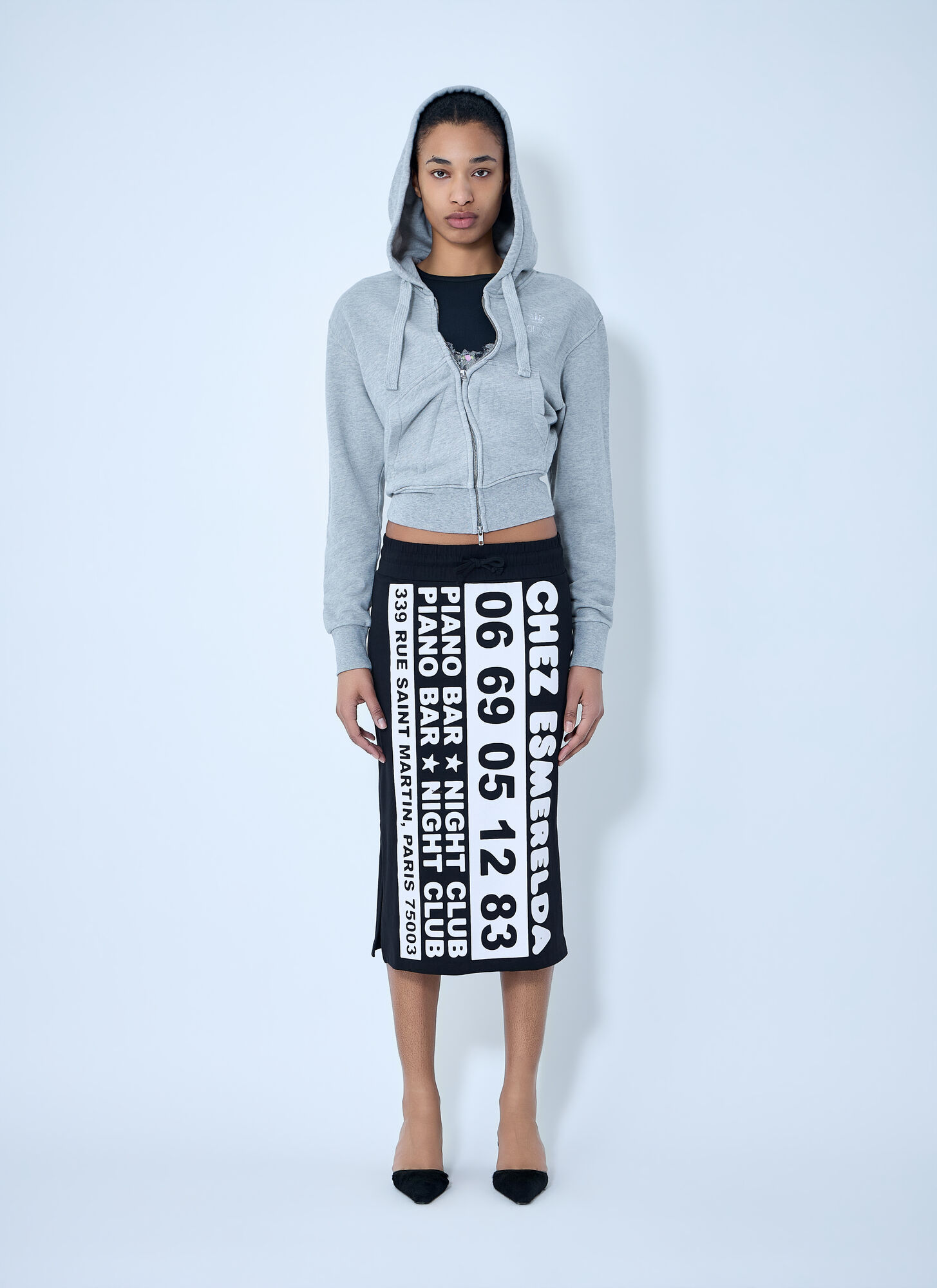  Vaquera Vaquera Twisted Hoodie - Frau Sweatshirts Grey M 