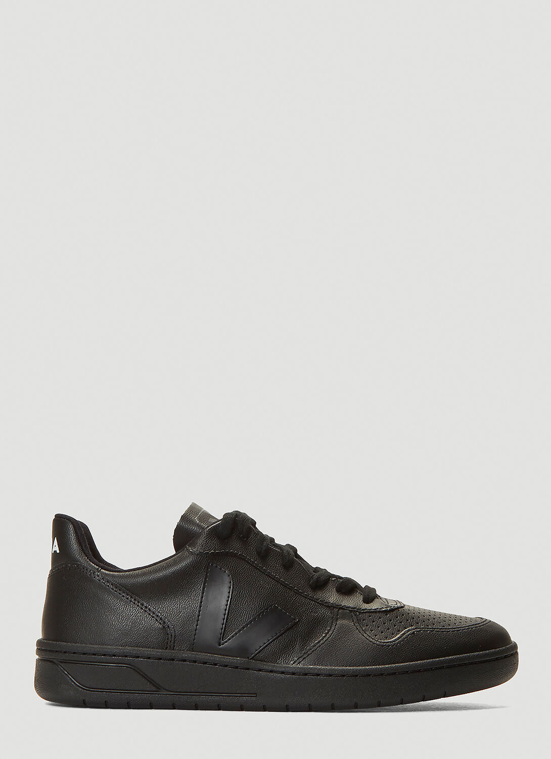 Shop Veja V-10 Cwl Faux-leather Sneakers In Black