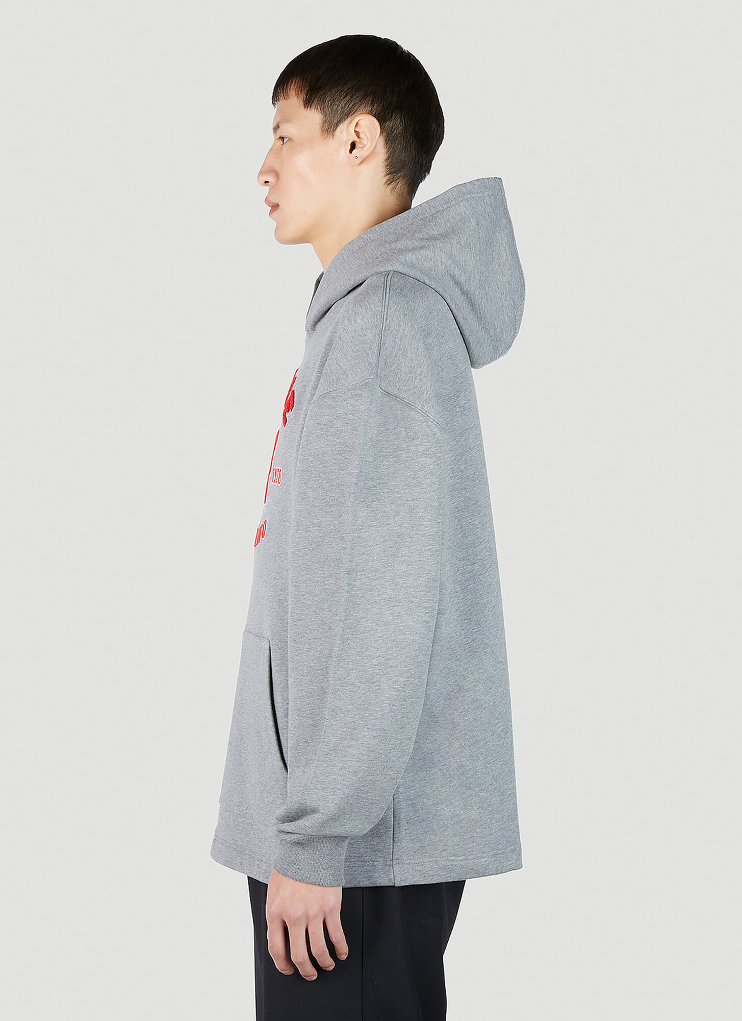 Versace Versace Varsity Logo Patch Hooded Sweatshirt - Mann Sweatshirts Grey L 