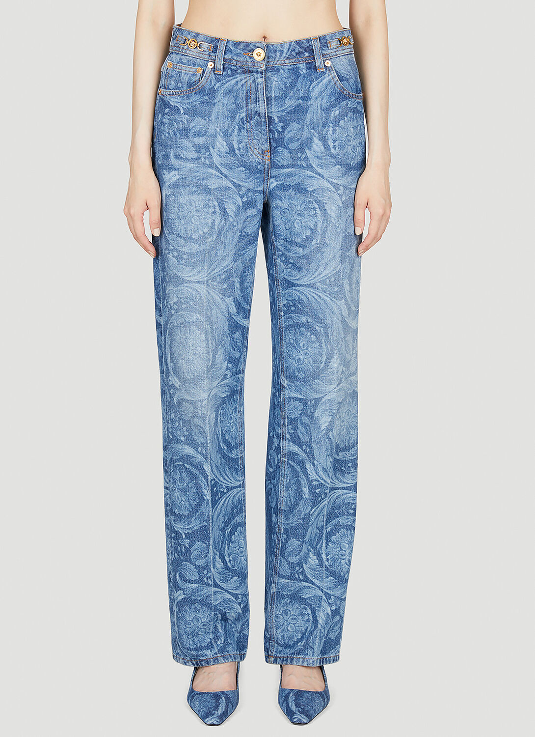 Shop Versace Barocco Regular Fit Jeans