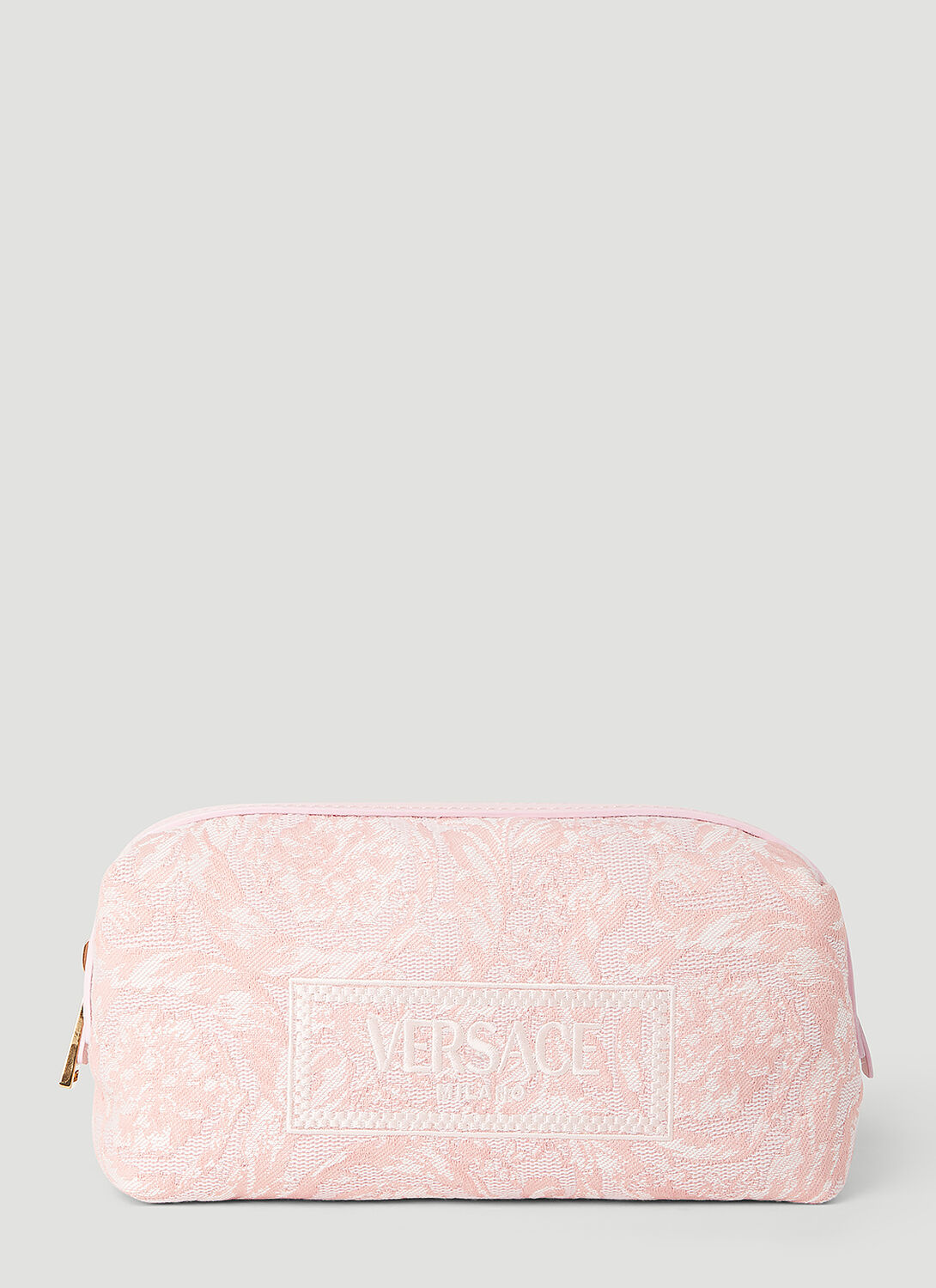 Shop Versace Barocco Athena Jacquard Vanity Pouch In Pink