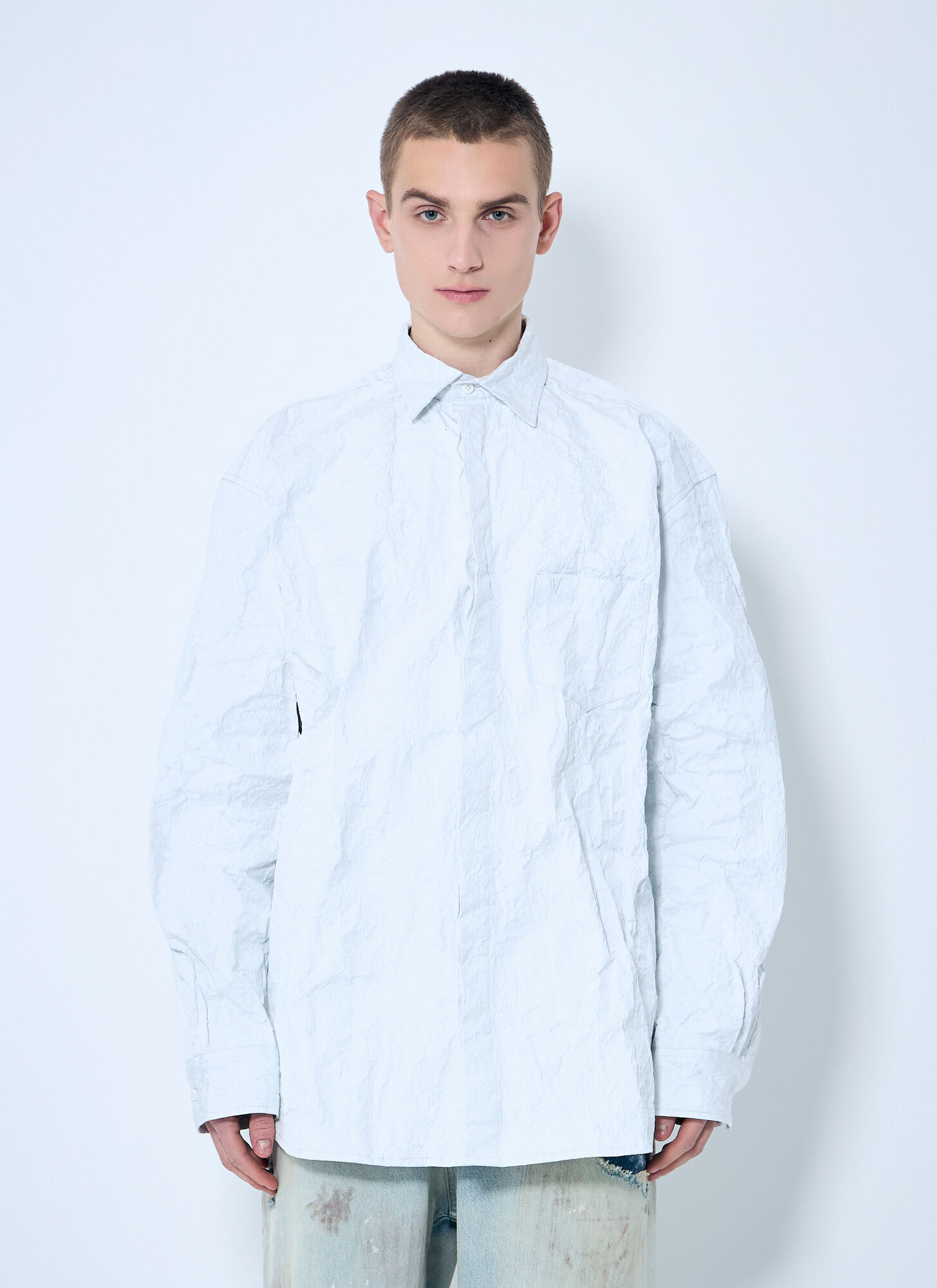 VETEMENTS METALIZED WRINKLED SHIRT