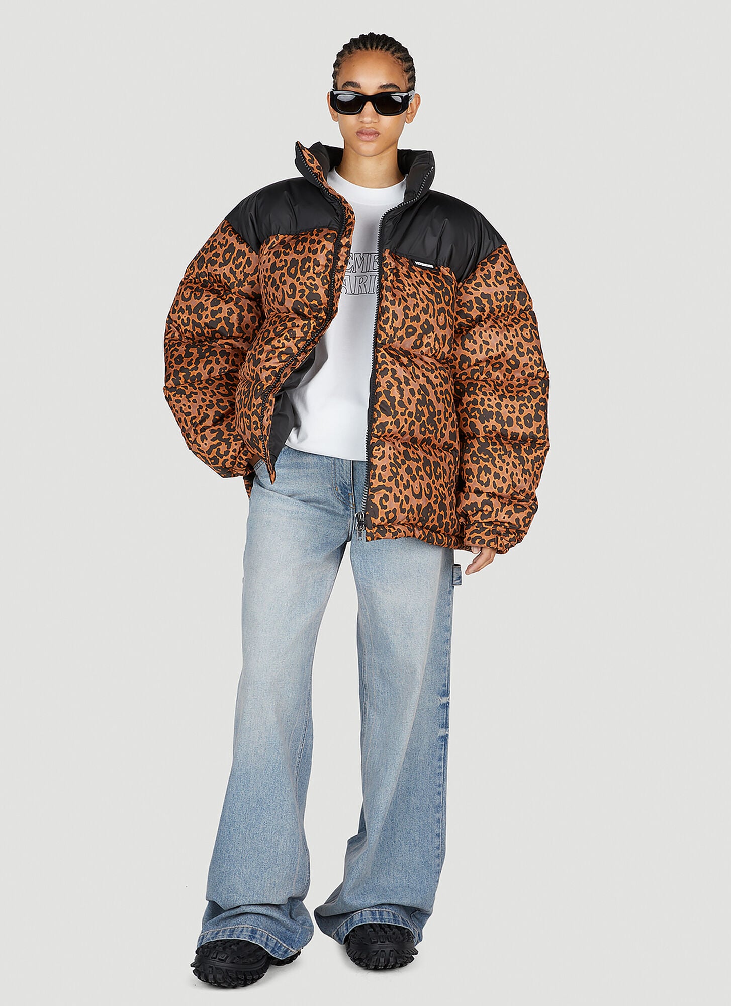  Vetements Vetements Leopard Print Puffer Jacket - Woman Jackets Brown S 
