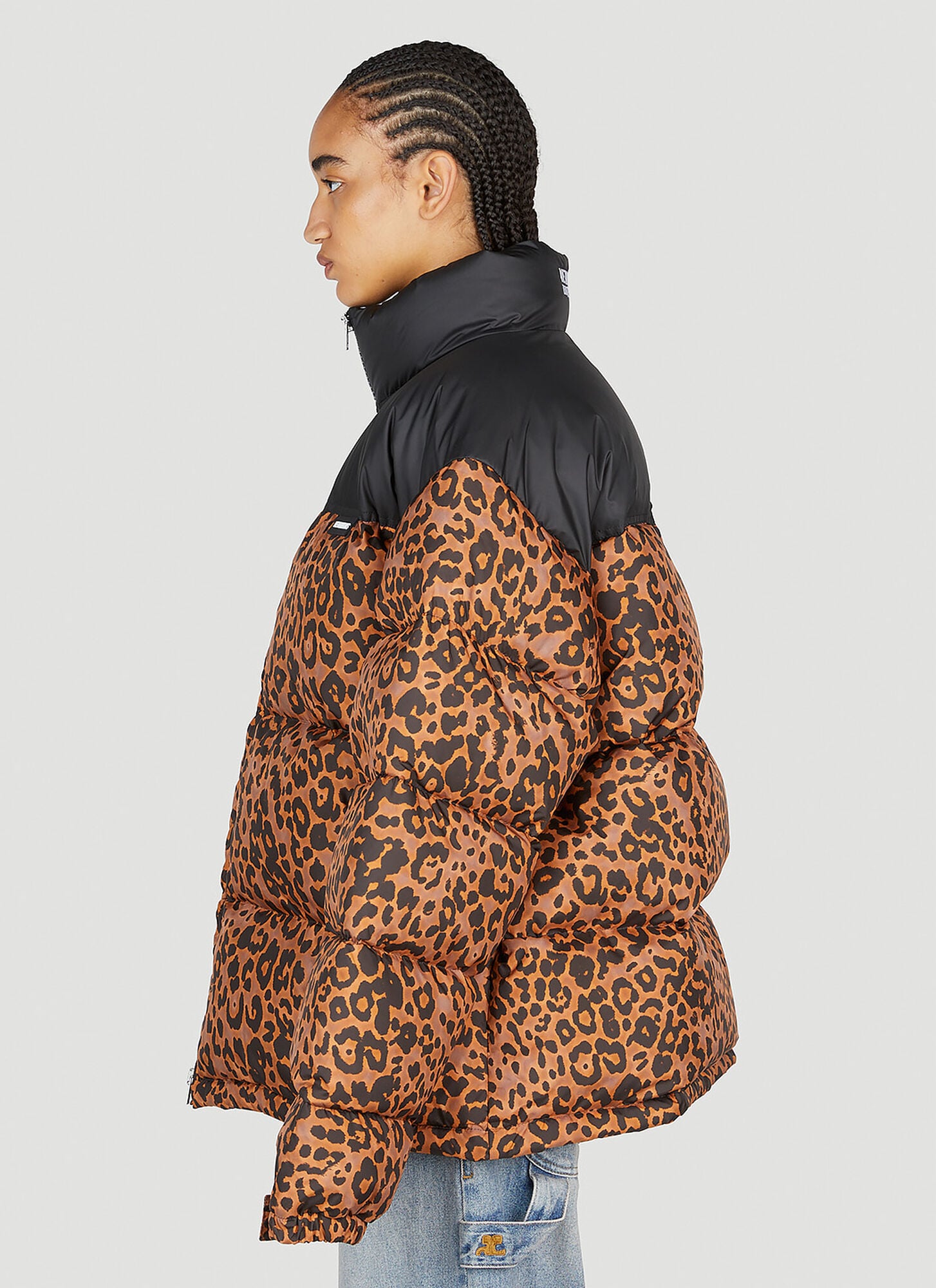  Vetements Vetements Leopard Print Puffer Jacket - Woman Jackets Brown S 