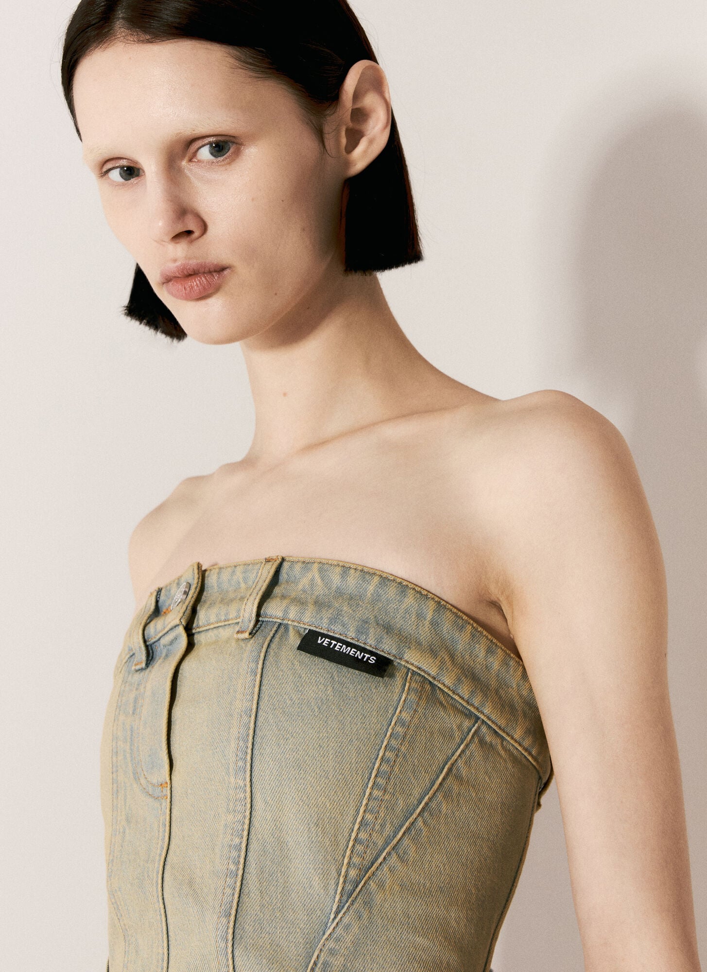  Vetements Vetements Denim Corset - Frau Tops Beige M 