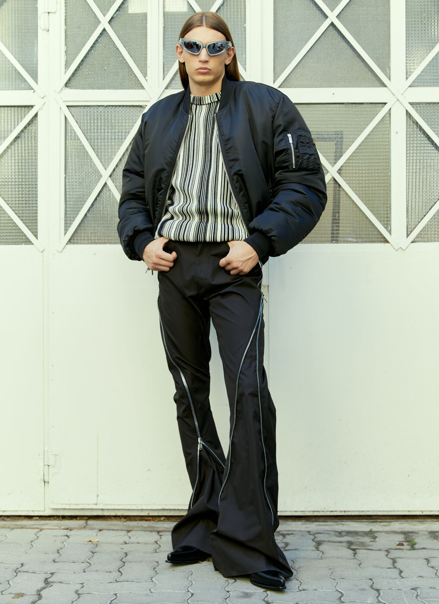  Vtmnts Vtmnts Glitched Knitted Sweater -  Strick Black M 