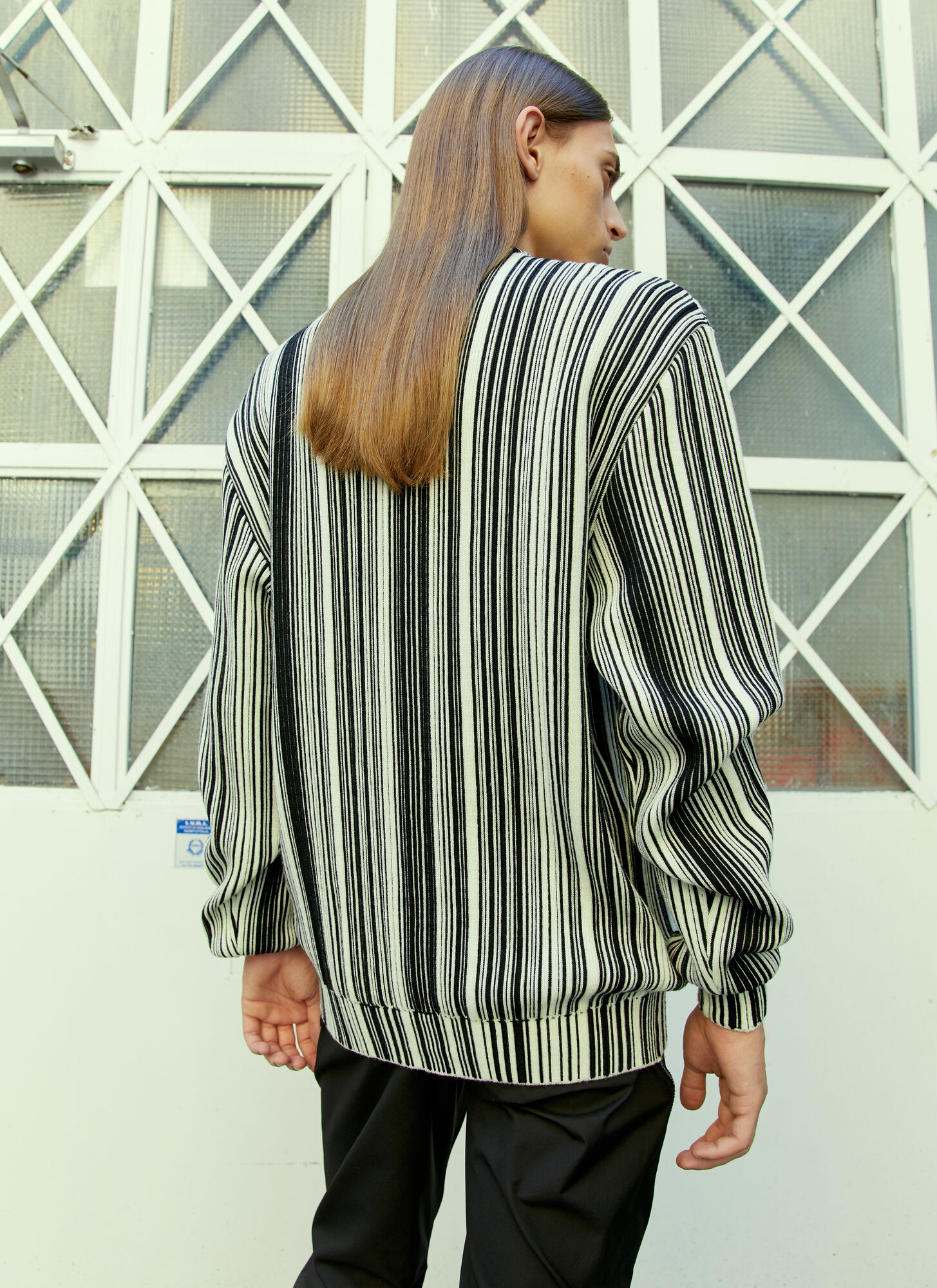  Vtmnts Vtmnts Glitched Knitted Sweater -  Strick Black M 