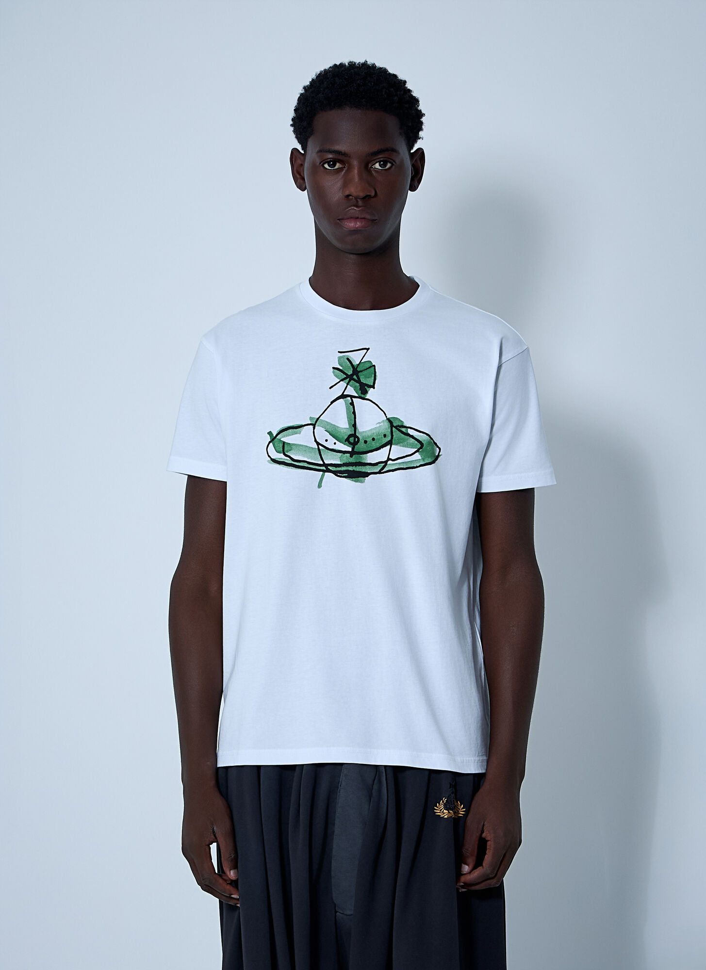 Vivienne Westwood Uomo Bianco Logo Motif T-Shirt - Man T-Shirts M