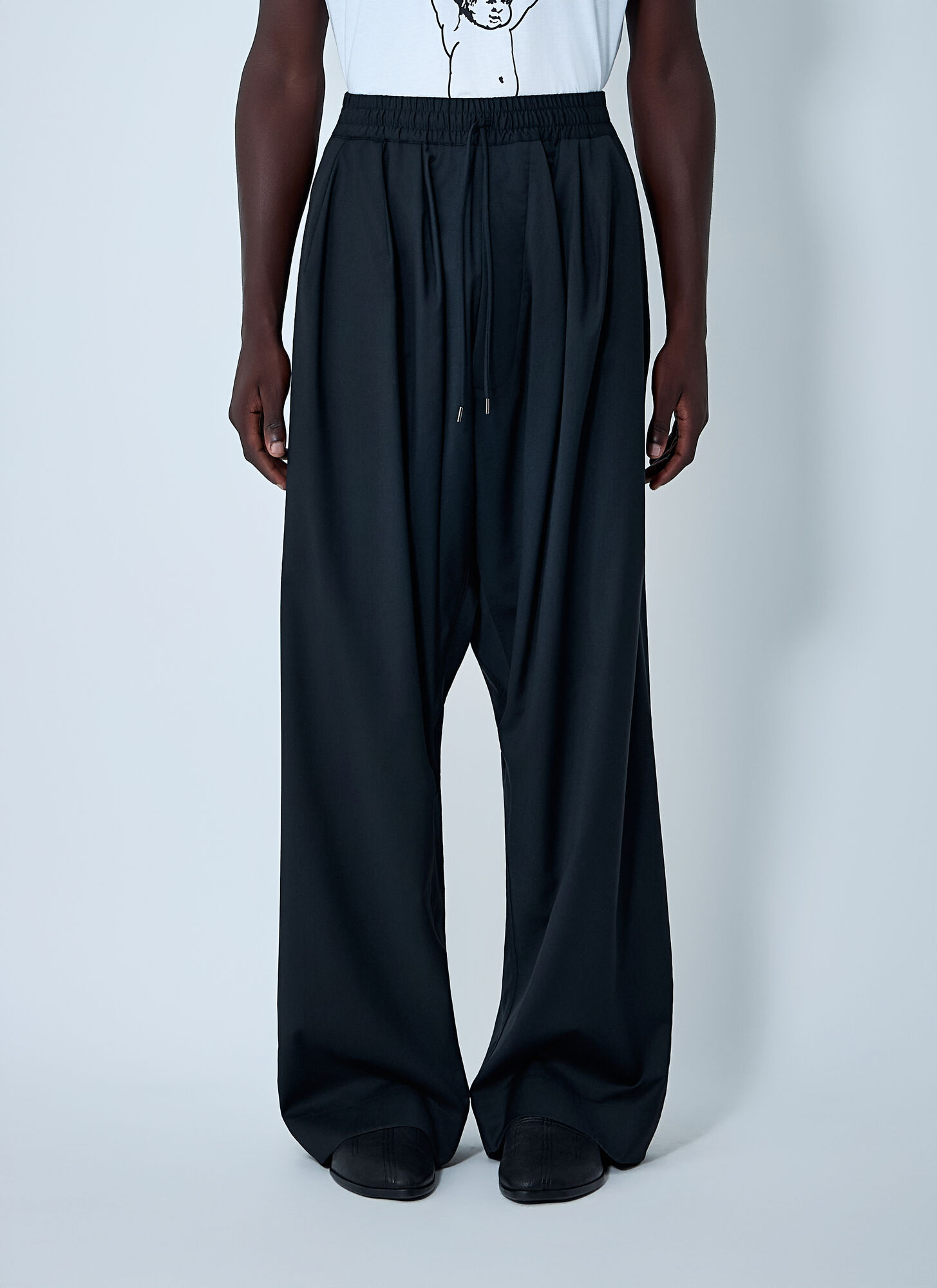 Vivienne Westwood Men's Black Balloon Wool Pants - Man Pants M