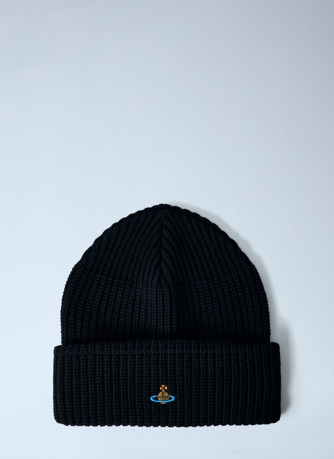 Vivienne Westwood Logo Motif Beanie Hat In Blue