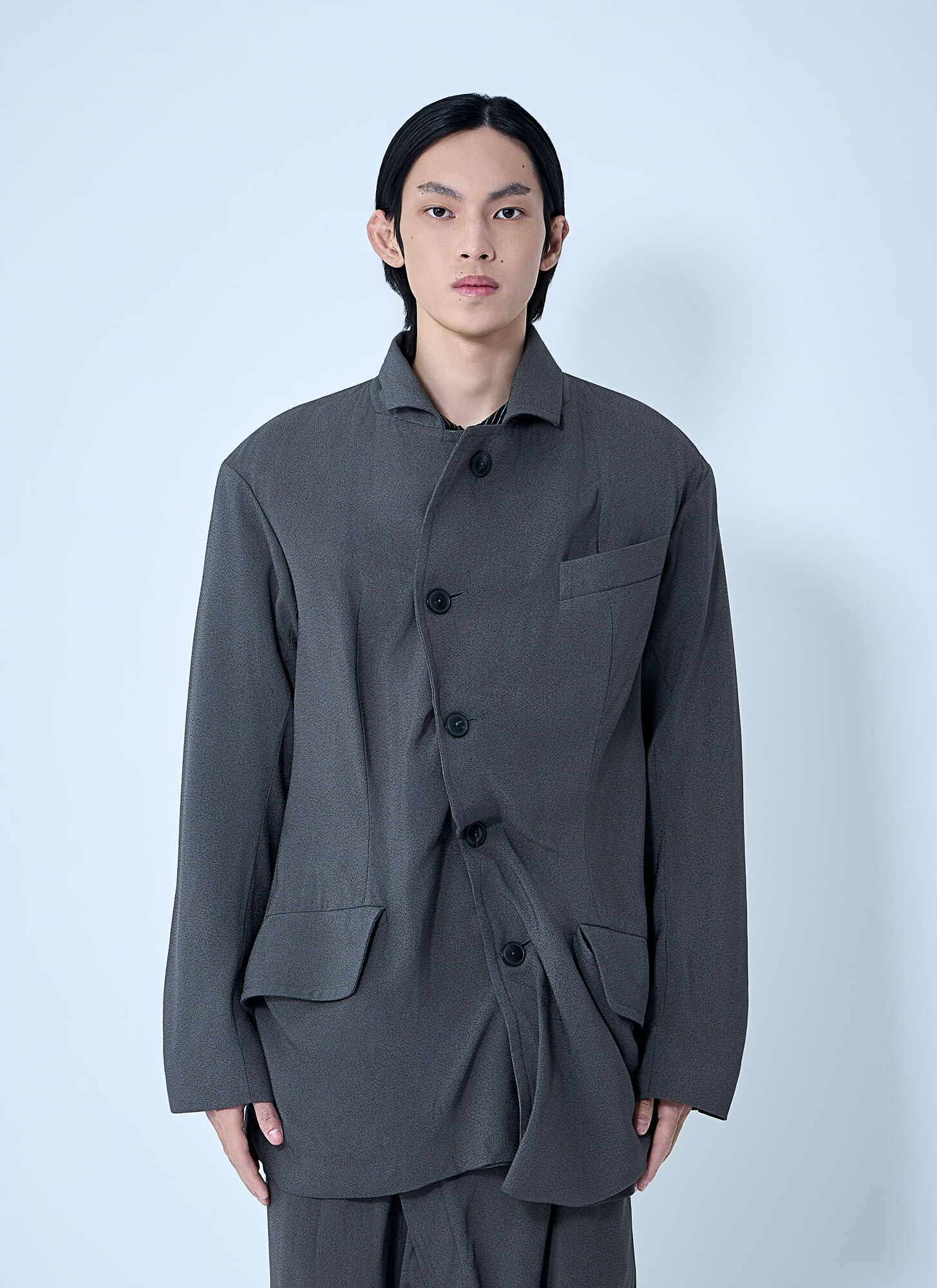 Vivienne Westwood Uomo Grigio - Asymmetrical Wool Blazer, Size: It - 50