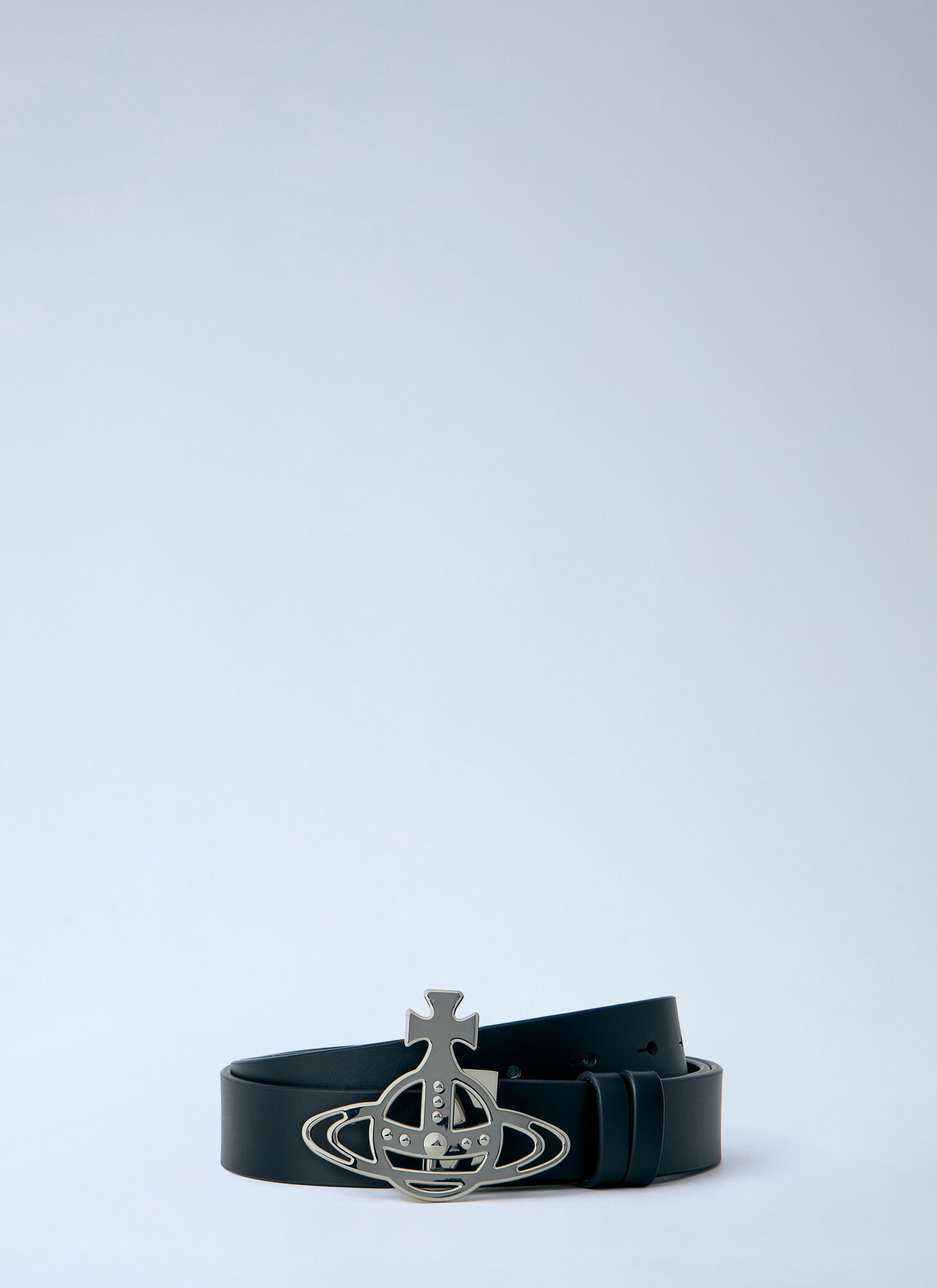 Vivienne Westwood Men's Black Line Orb Buckle Belt - Man Belts M - L
