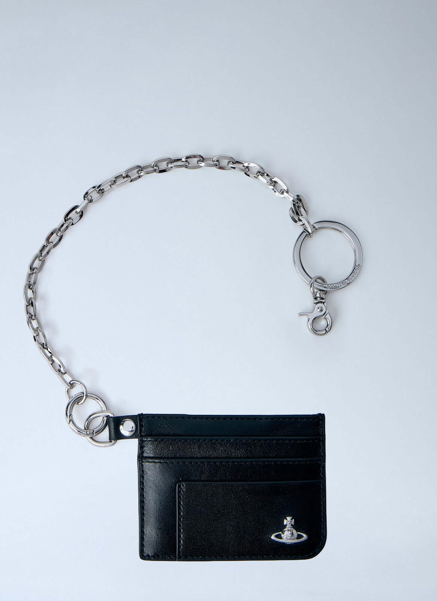 Vivienne Westwood Men's Black Chain-Attached Leather Card Holder - Man Wallets & Cardholders One Size