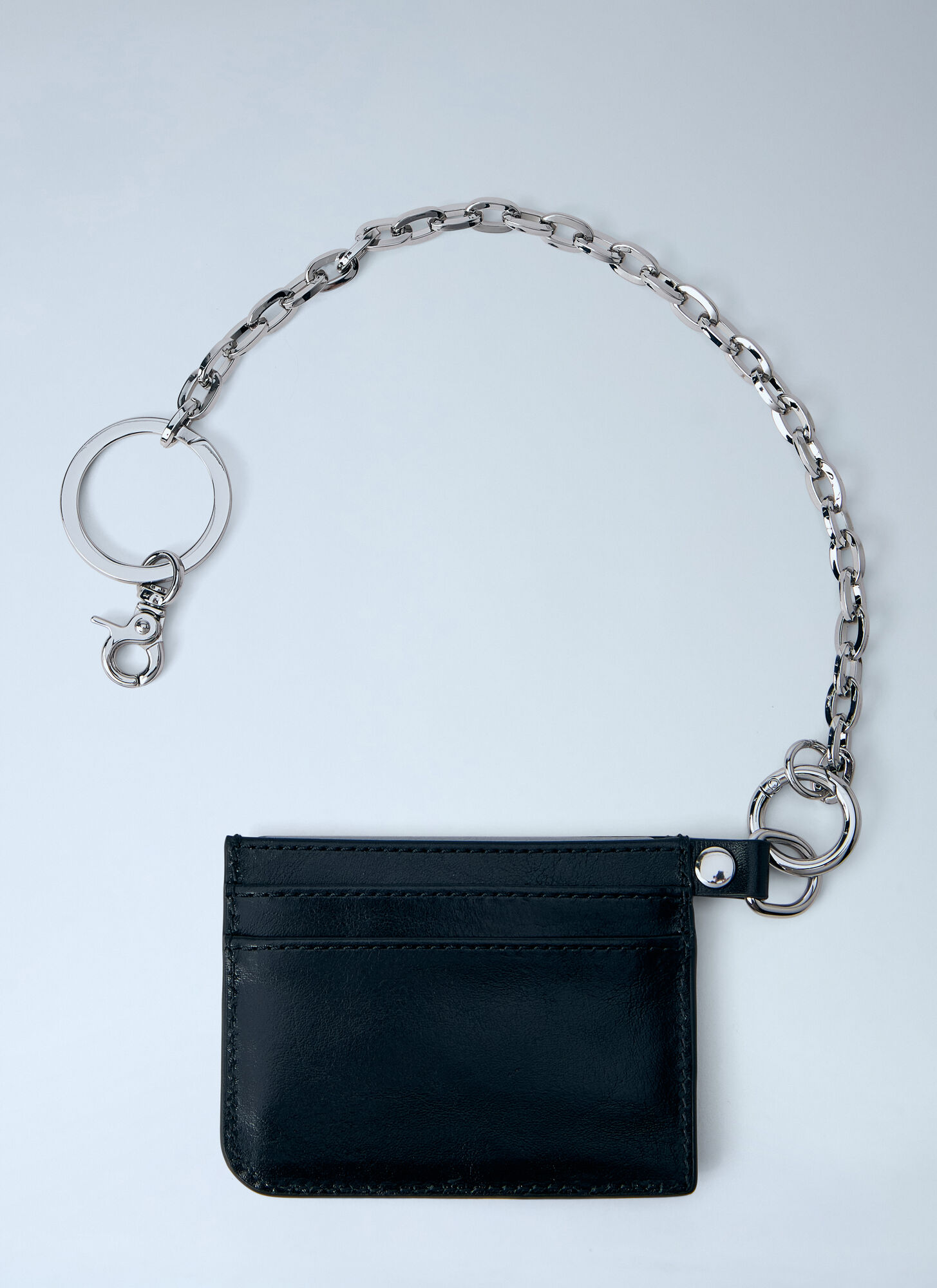  Vivienne Westwood Vivienne Westwood Chain-attached Leather Card Holder - Mann Geldbörsen & Kartenhalter Black One Size 