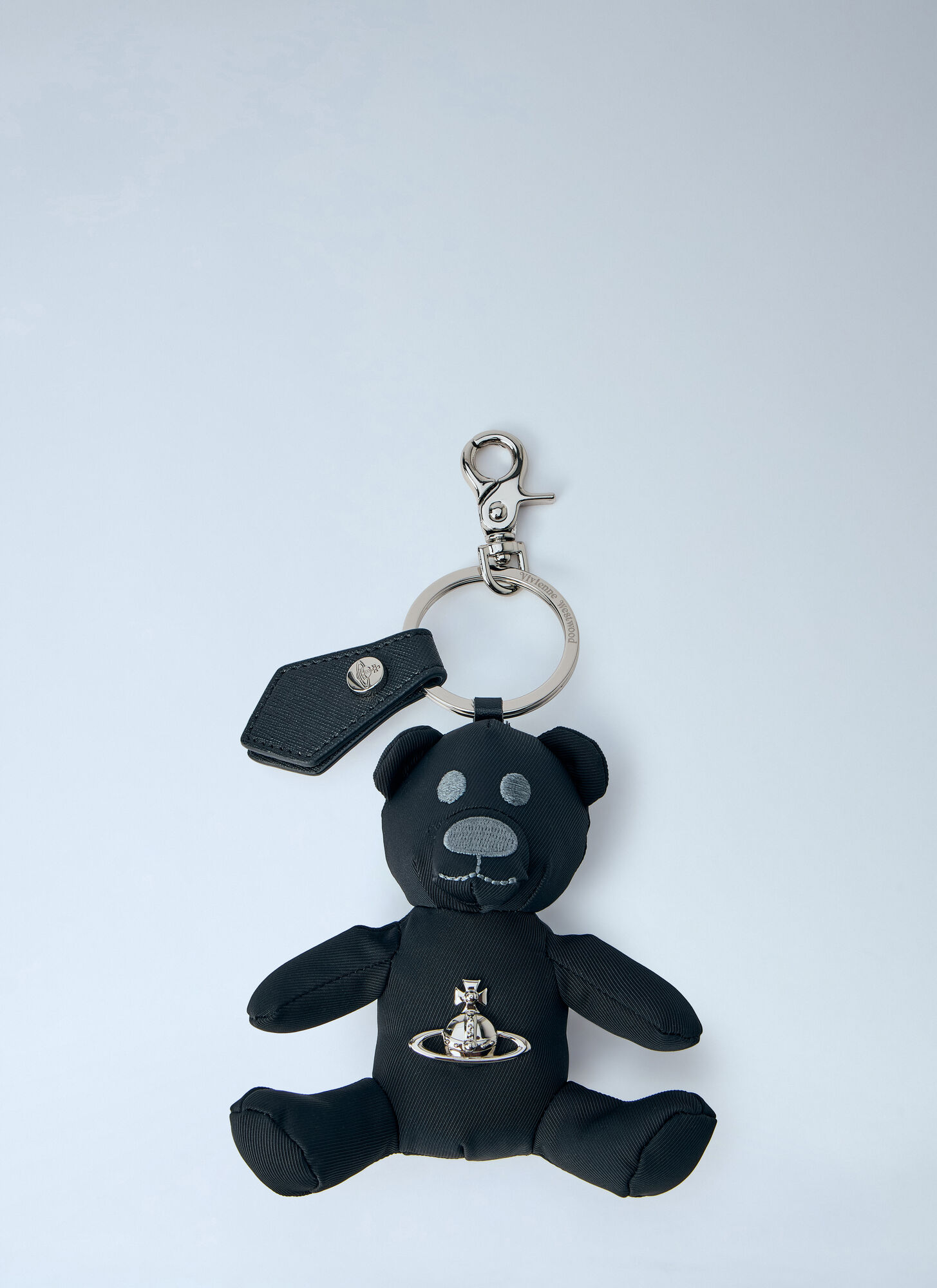 Vivienne Westwood Bear Keychain With Logo Plaque - Man Keyrings Black One Size - Immagine 1