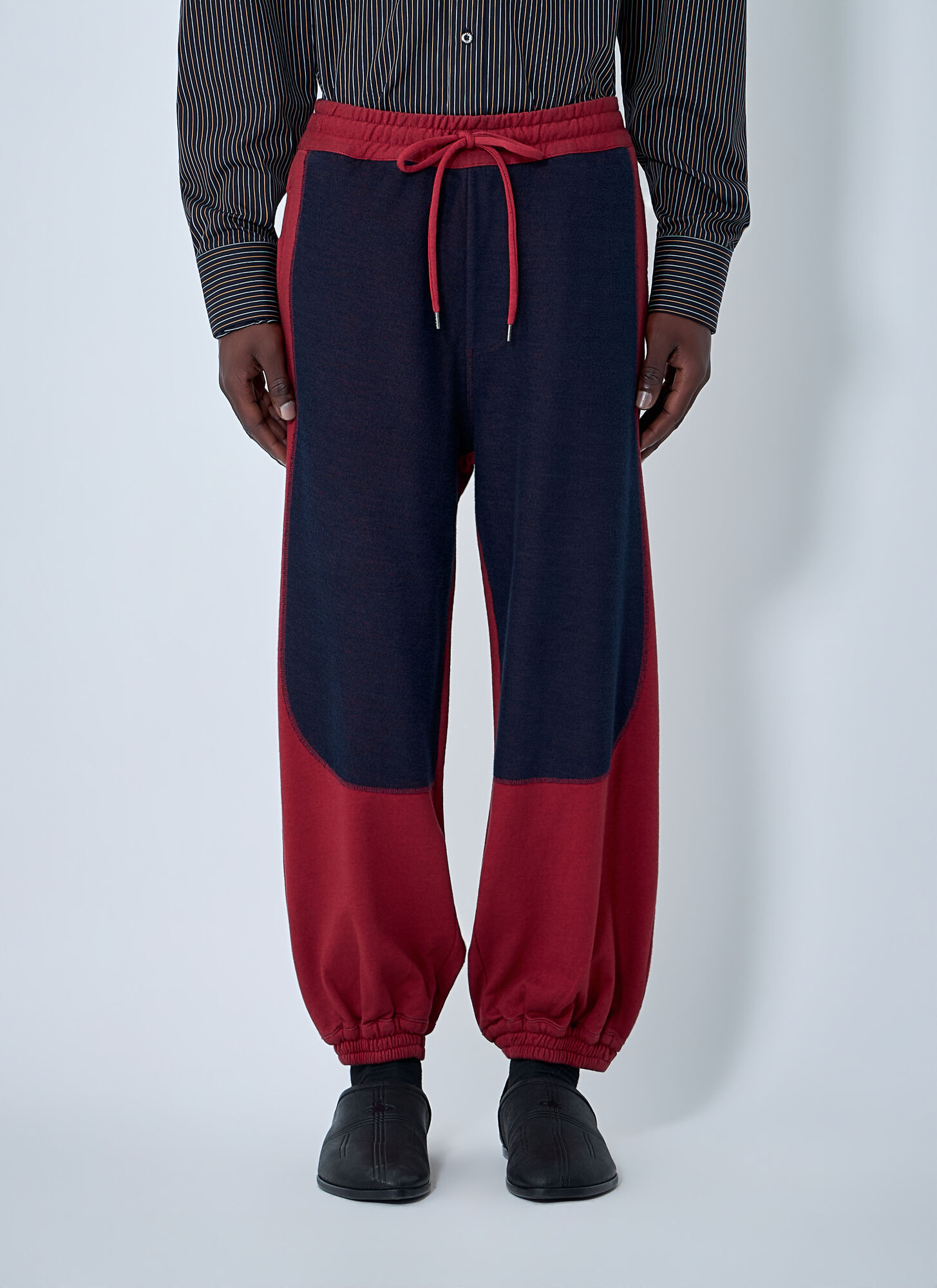 Vivienne Westwood Men's Red Contrast Panel Joggers - Man Pants S