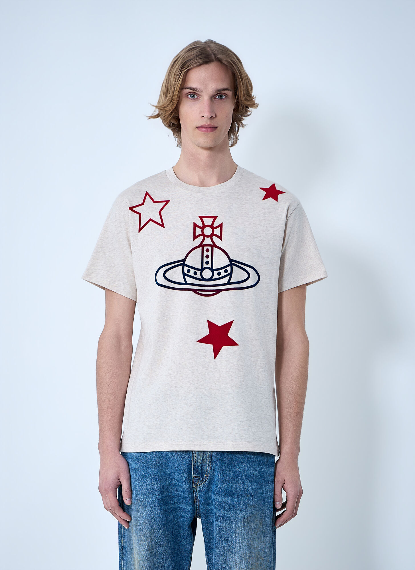 Vivienne Westwood Orb And Stars T-shirt - Man T-shirts Beige M