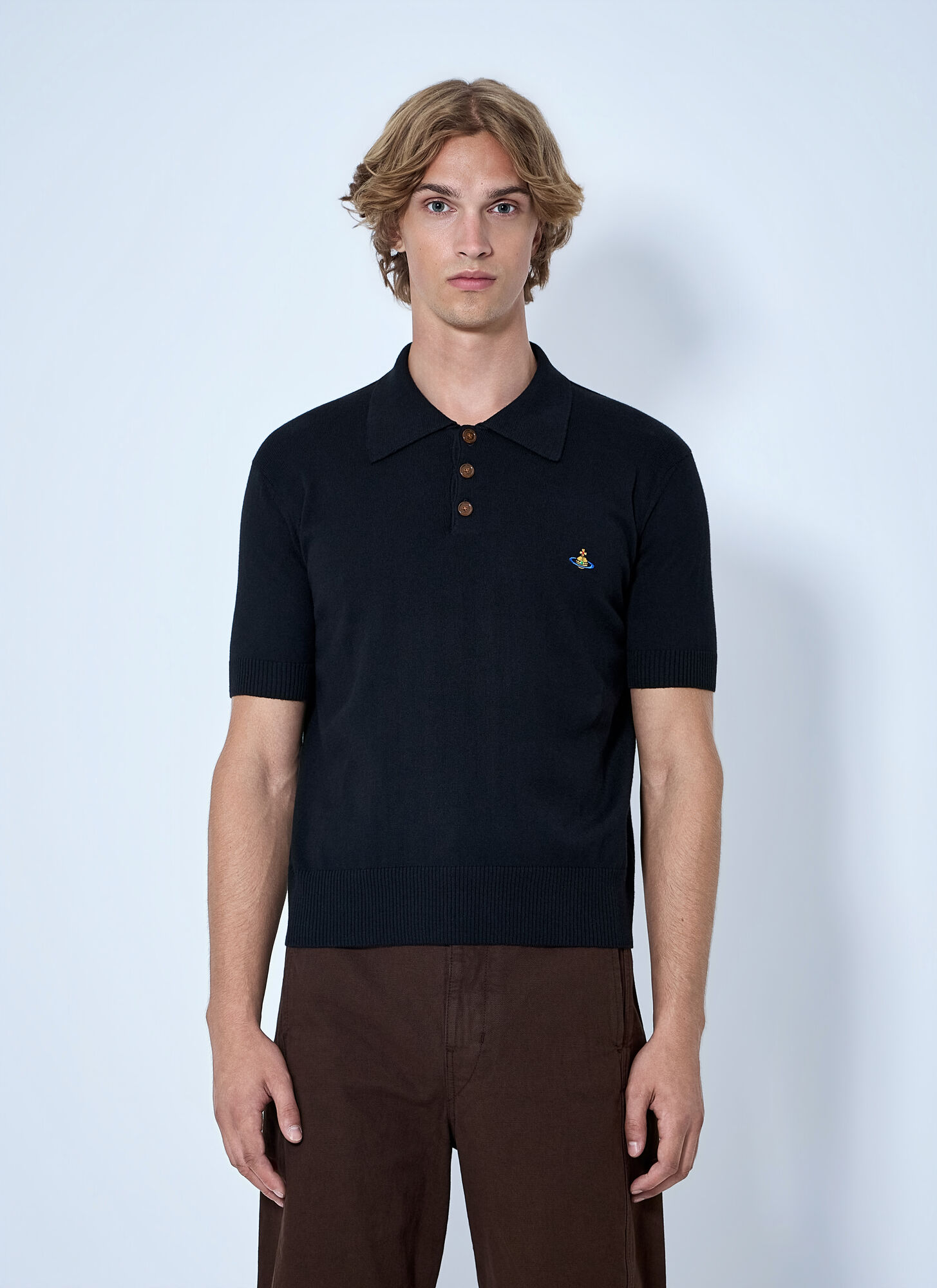 Vivienne Westwood Mark Polo Shirt - Man Polo Shirts Black Xl