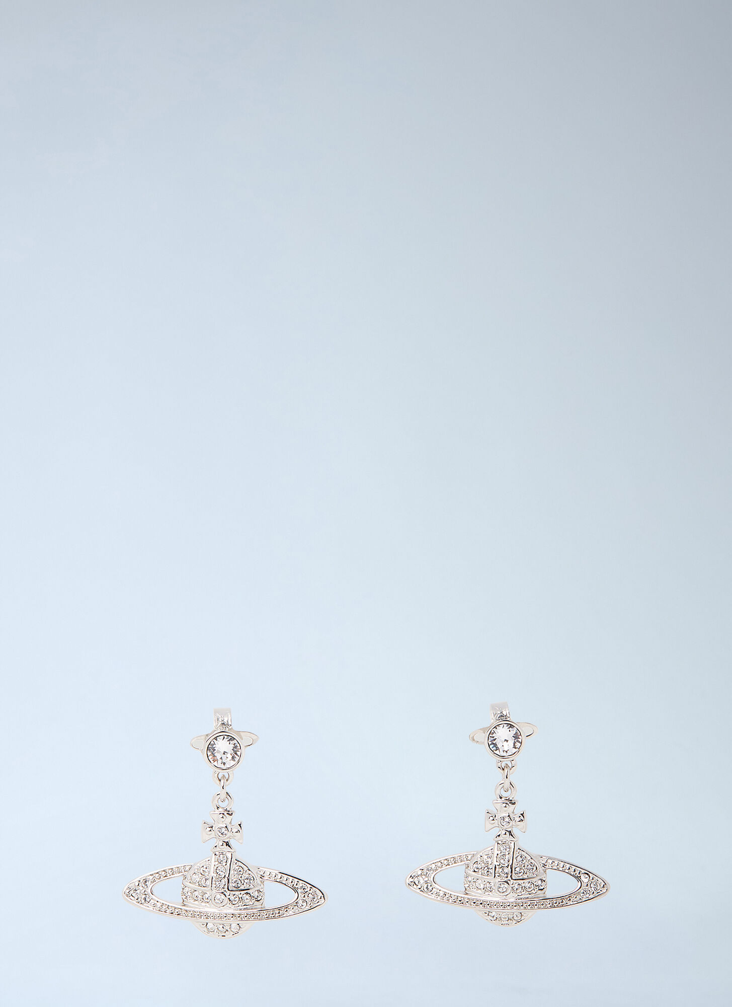 Vivienne Westwood Unisex Silver Mini Bas Relief Drop Earrings - Jewellery One Size