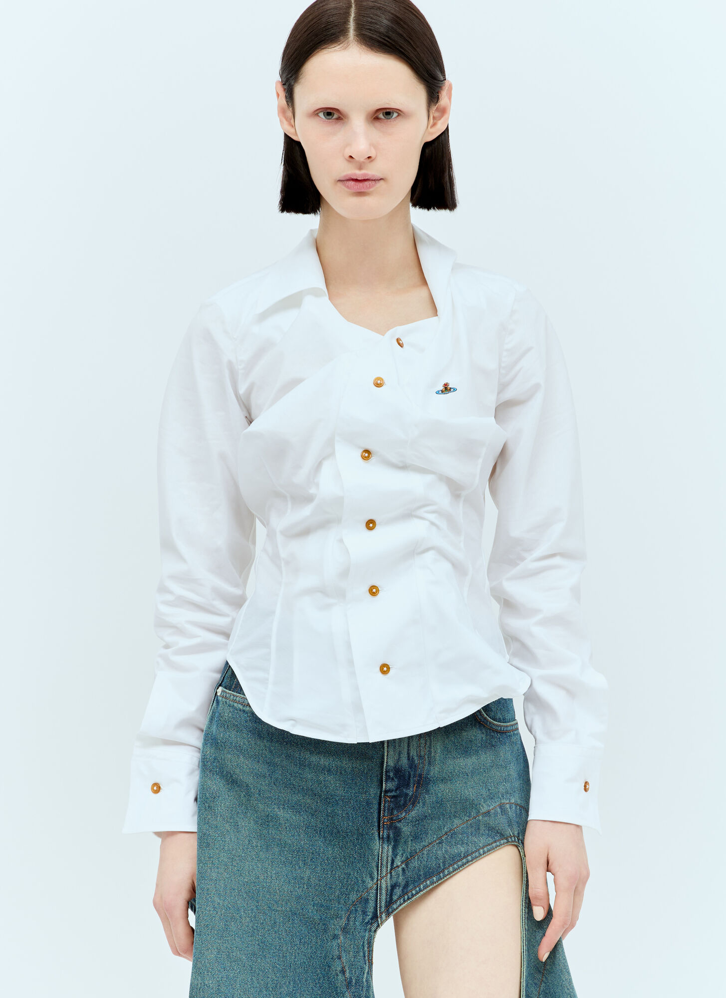 Shop Vivienne Westwood Drunken Shirt In White