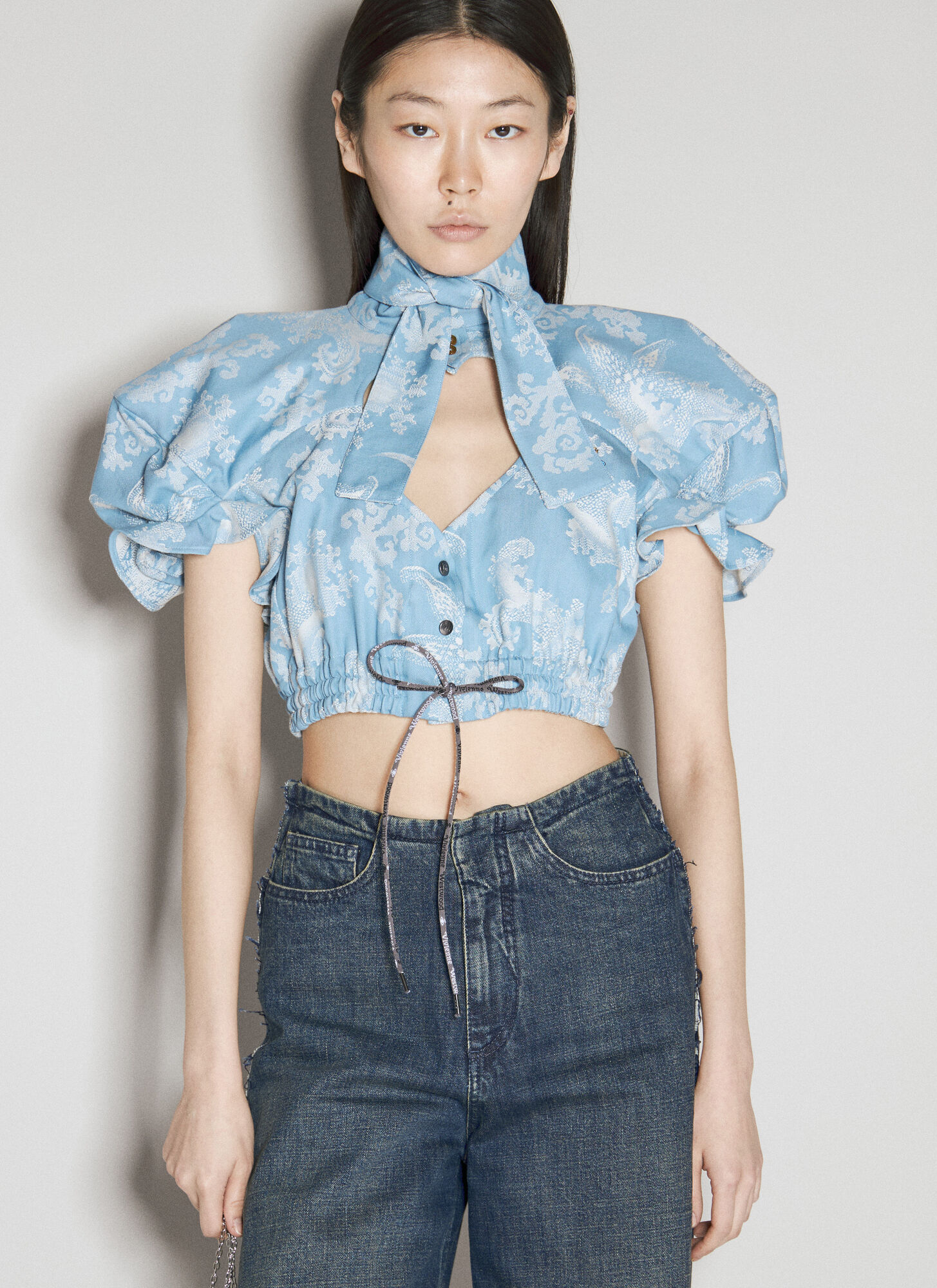 Shop Vivienne Westwood Cropped Football Heart Shirt In Blue