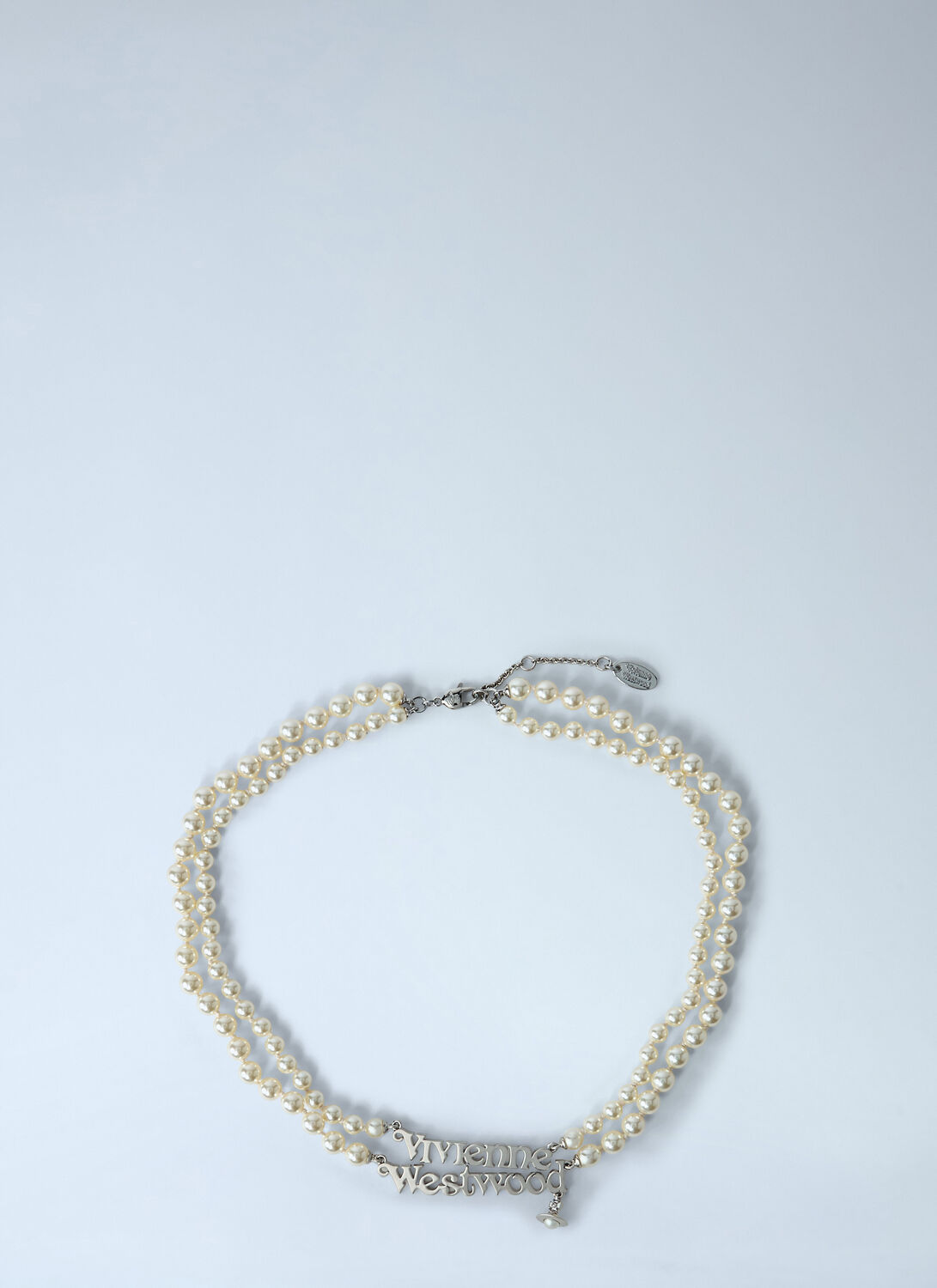 Vivienne Westwood Double-pearl Orb Necklace In Metallic