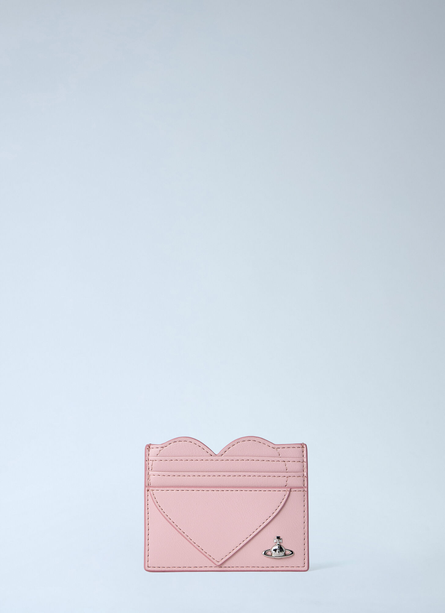Vivienne Westwood Women's Pink Heart-Detail Leather Card Holder - Woman Wallets & Cardholders One Size
