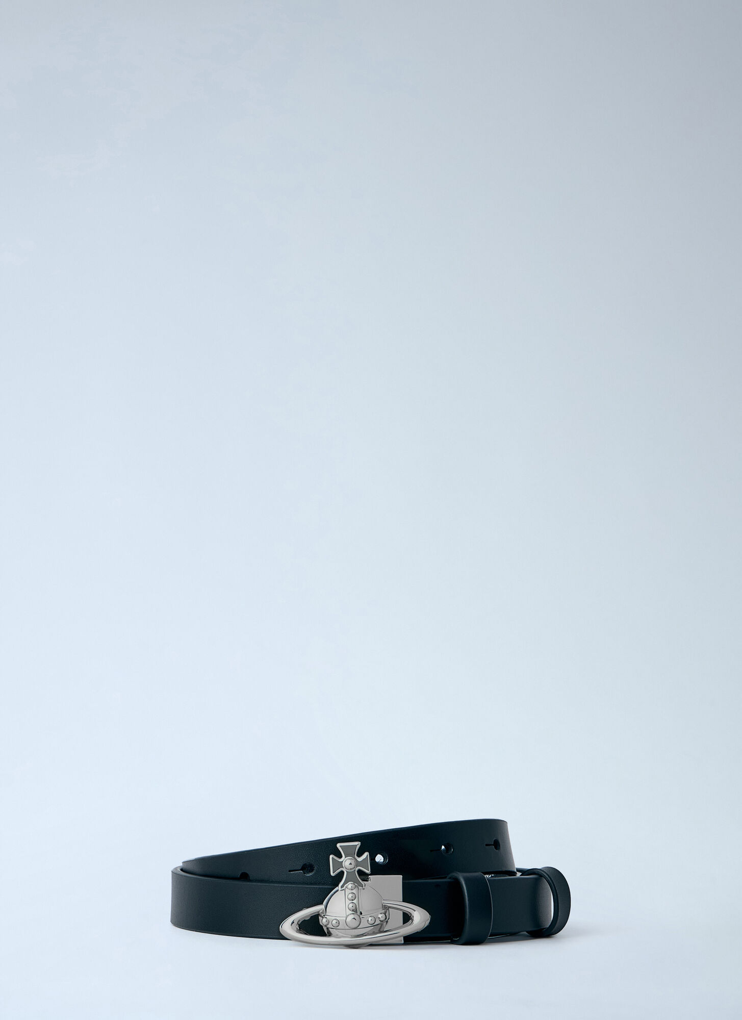 Vivienne Westwood Women's Black Small Orb Buckle Belt - Woman Belts M - L