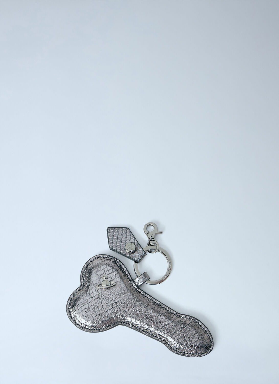 Vivienne Westwood Leather Keyring In Silver