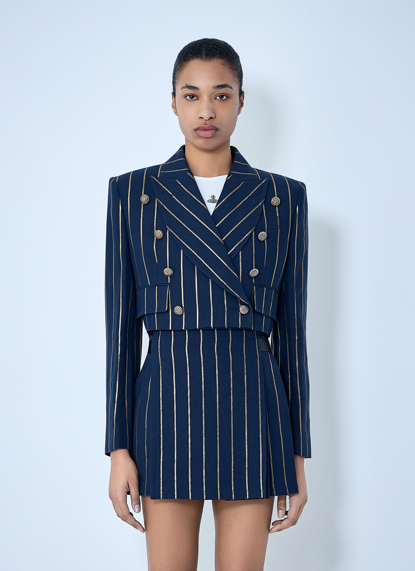 Vivienne Westwood Women's Navy Cut-Off Blazer - Woman Blazers It - 40