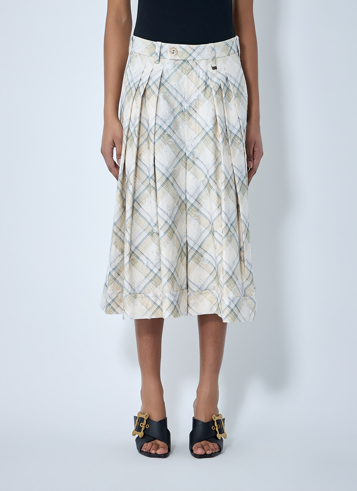 Vivienne Westwood Beige 褶皱中长裙 - Female 半身裙 Xs