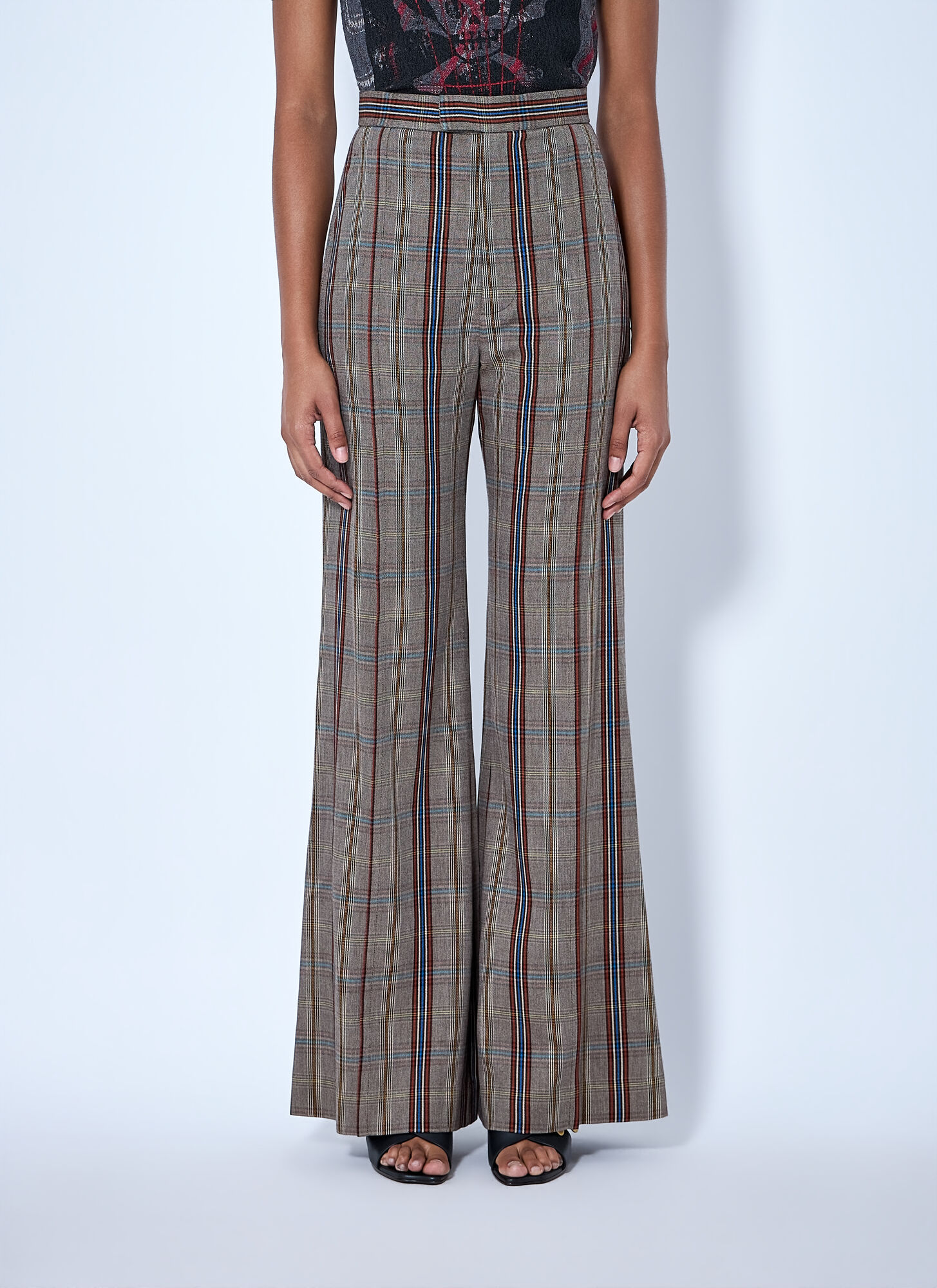 Vivienne Westwood Women's Beige Wide Leg Trousers - Woman Pants It - 42