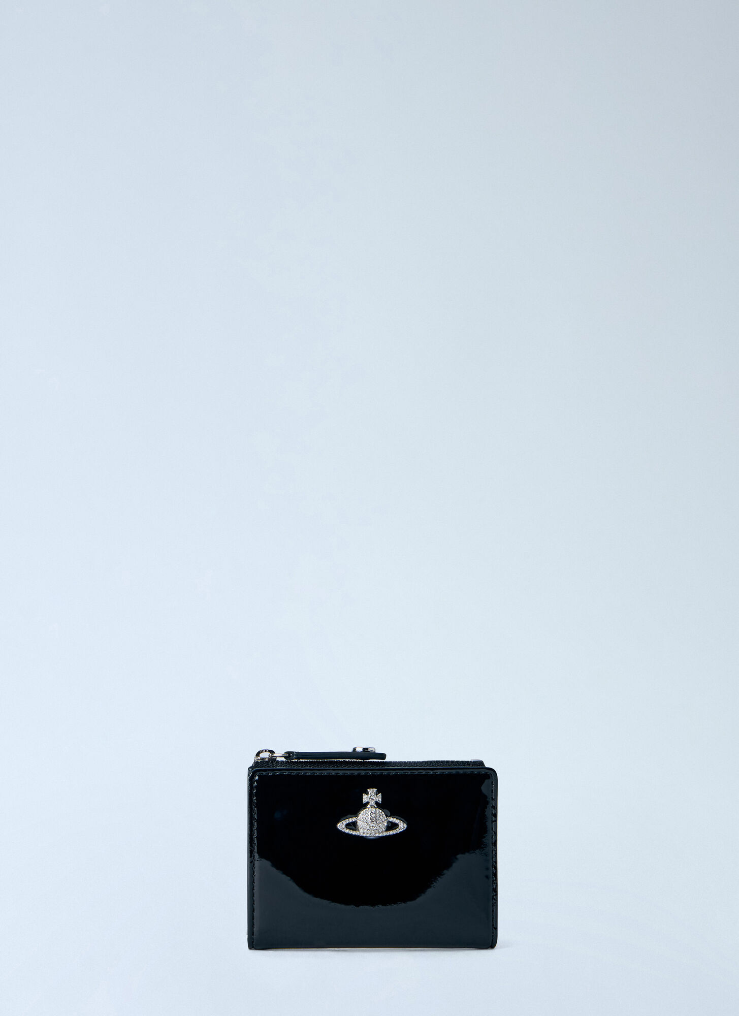 Vivienne Westwood Women's Black Slim Flap Card Holder With Crystal-Embellished Orb Bas Relief - Image 3