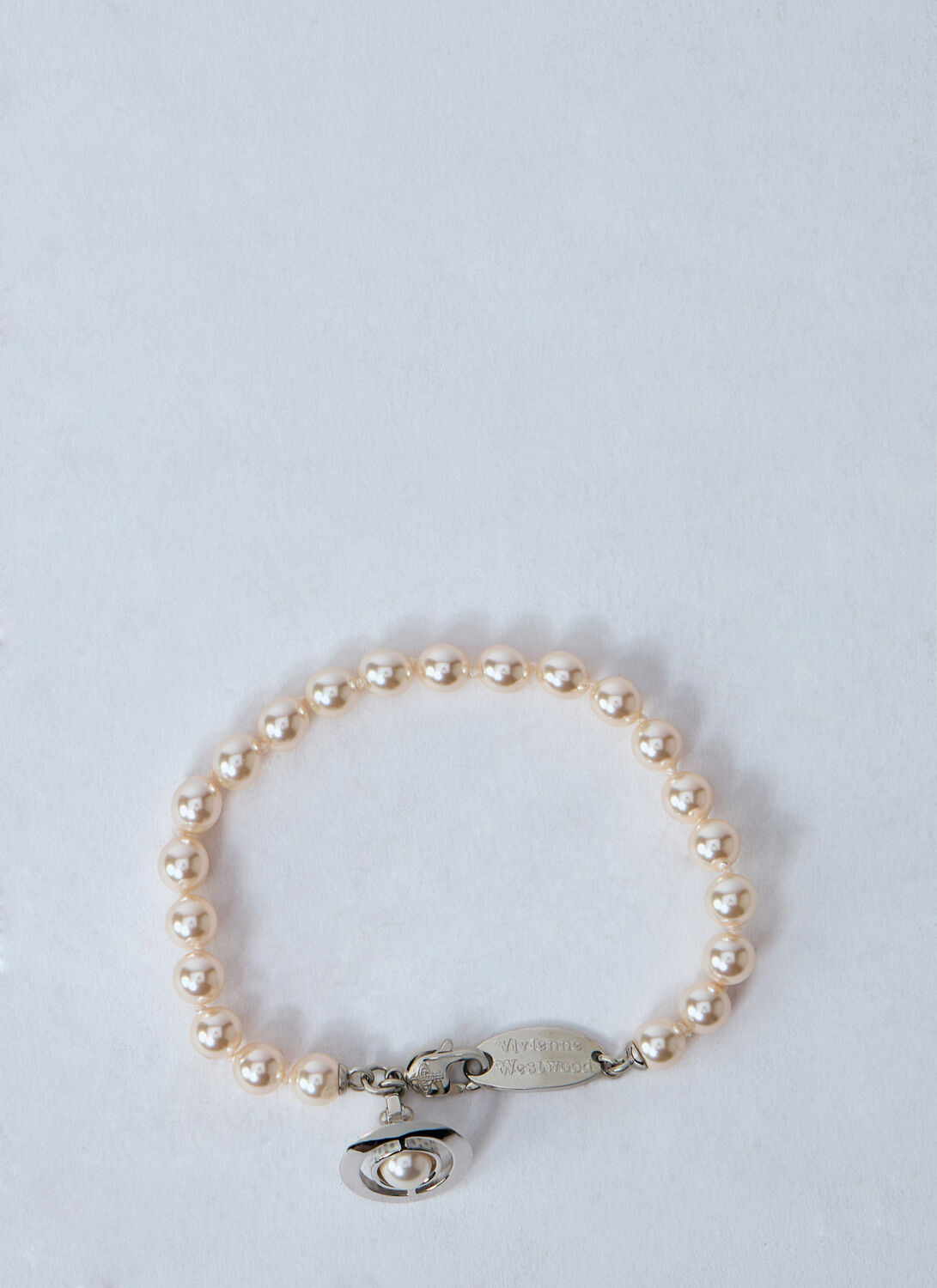 Vivienne Westwood Orb-plaque Pearl Bracelet In Metallic