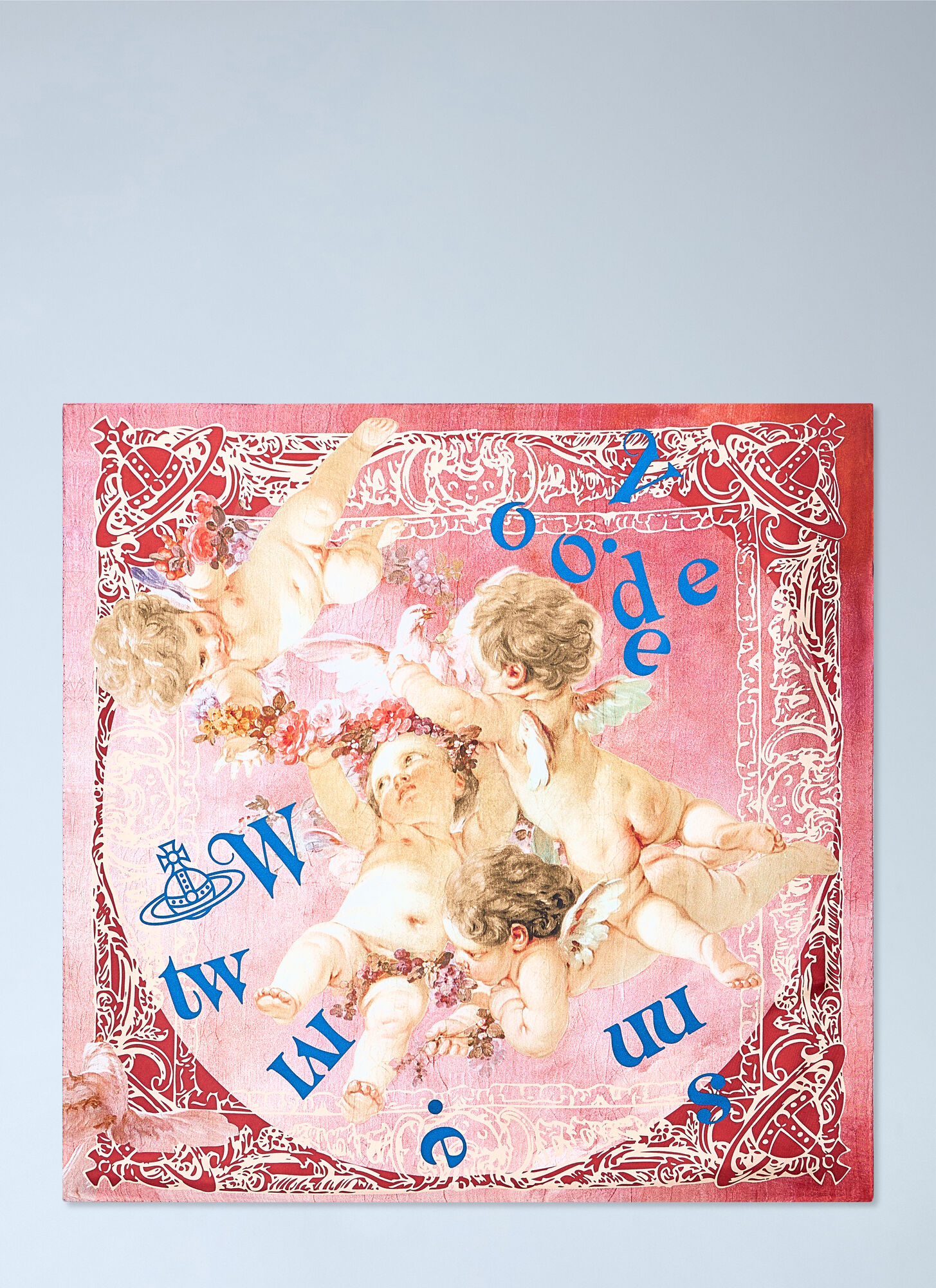 Vivienne Westwood Unisex Pink Cherub Motif Silk Scarf - Scarves One Size