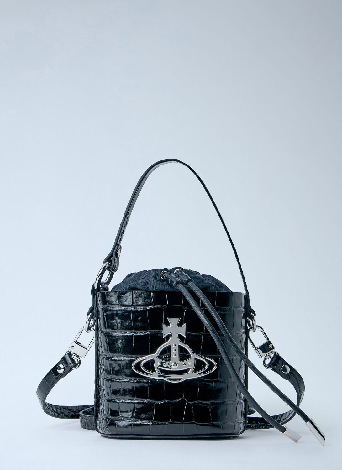 Vivienne Westwood Daisy Drawstring Bucket Bag - Crossbody Bags Black One Size