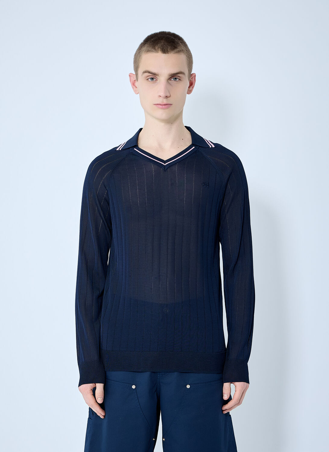 Shop Wales Bonner Roots Polo Shirt In Blue
