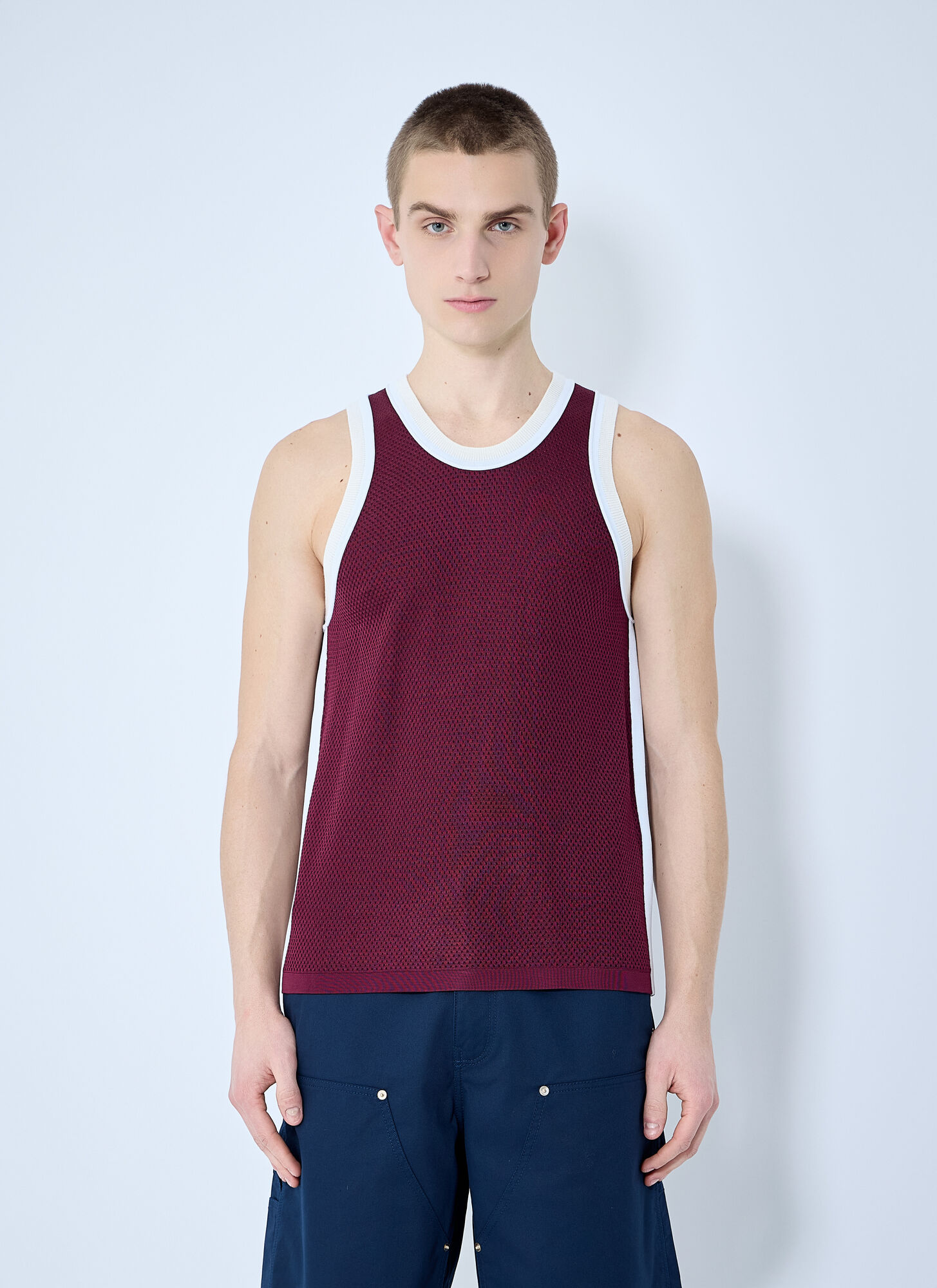 Wales Bonner Uomo Burgundy - Rio Tank Top, Size: S