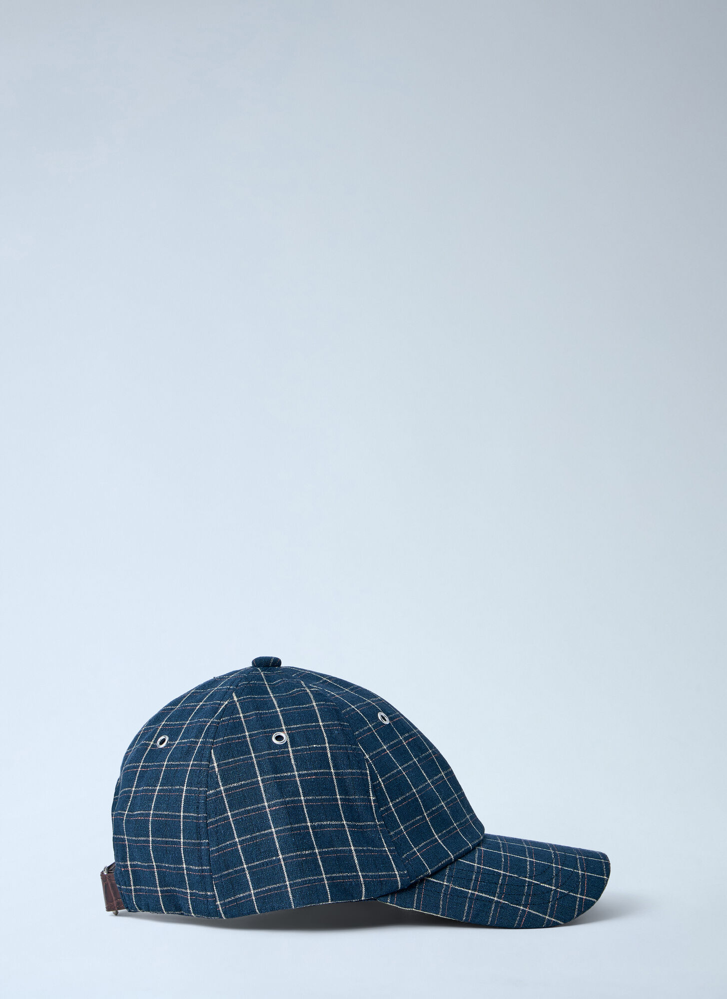  Wales Bonner Wales Bonner Linen Check Cap - Mann Hats Navy One Size 