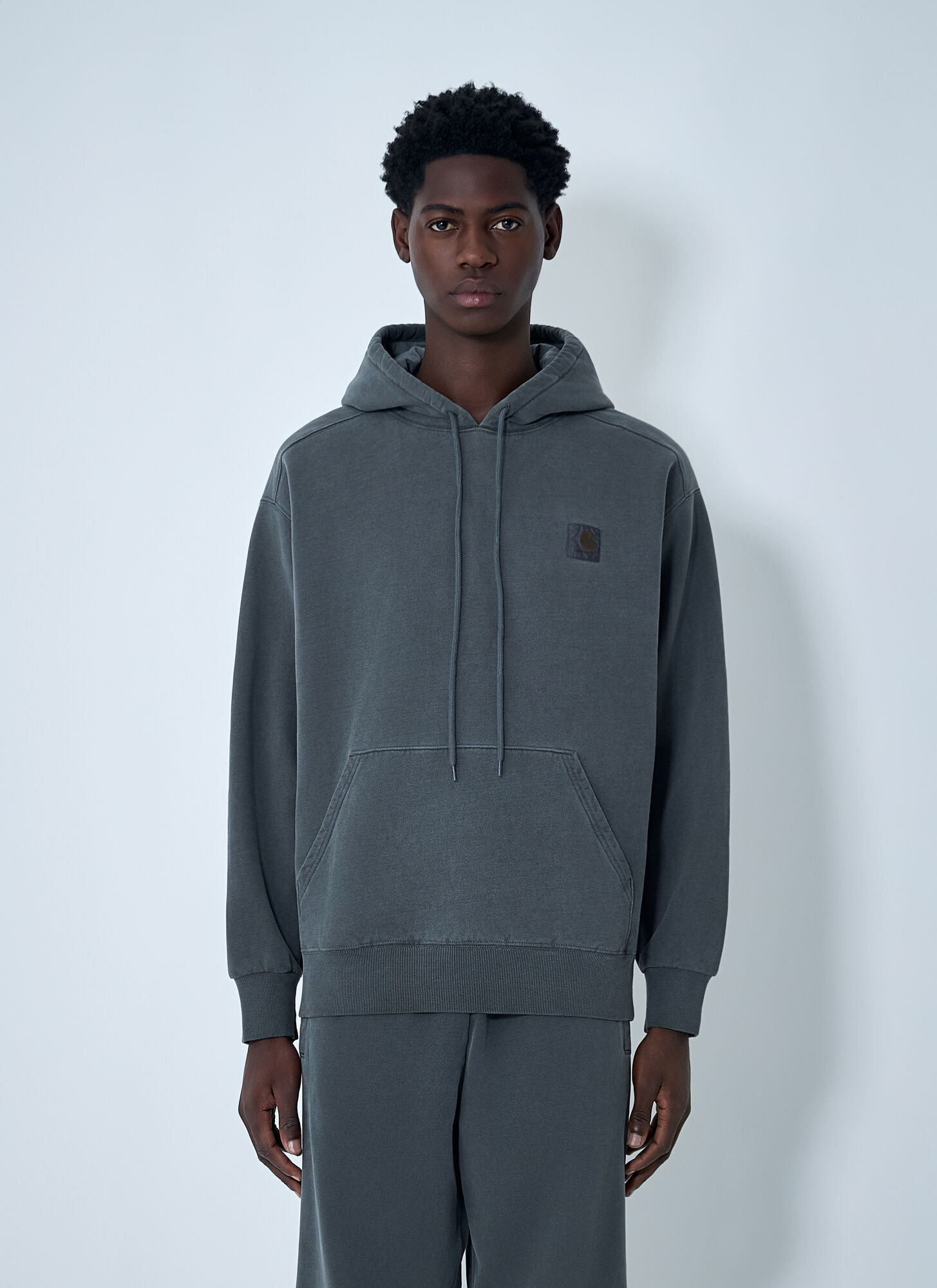 Carhartt Wip Men's Black Logo Patch Hooded Sweatshirt - Man Sweatshirts Xs