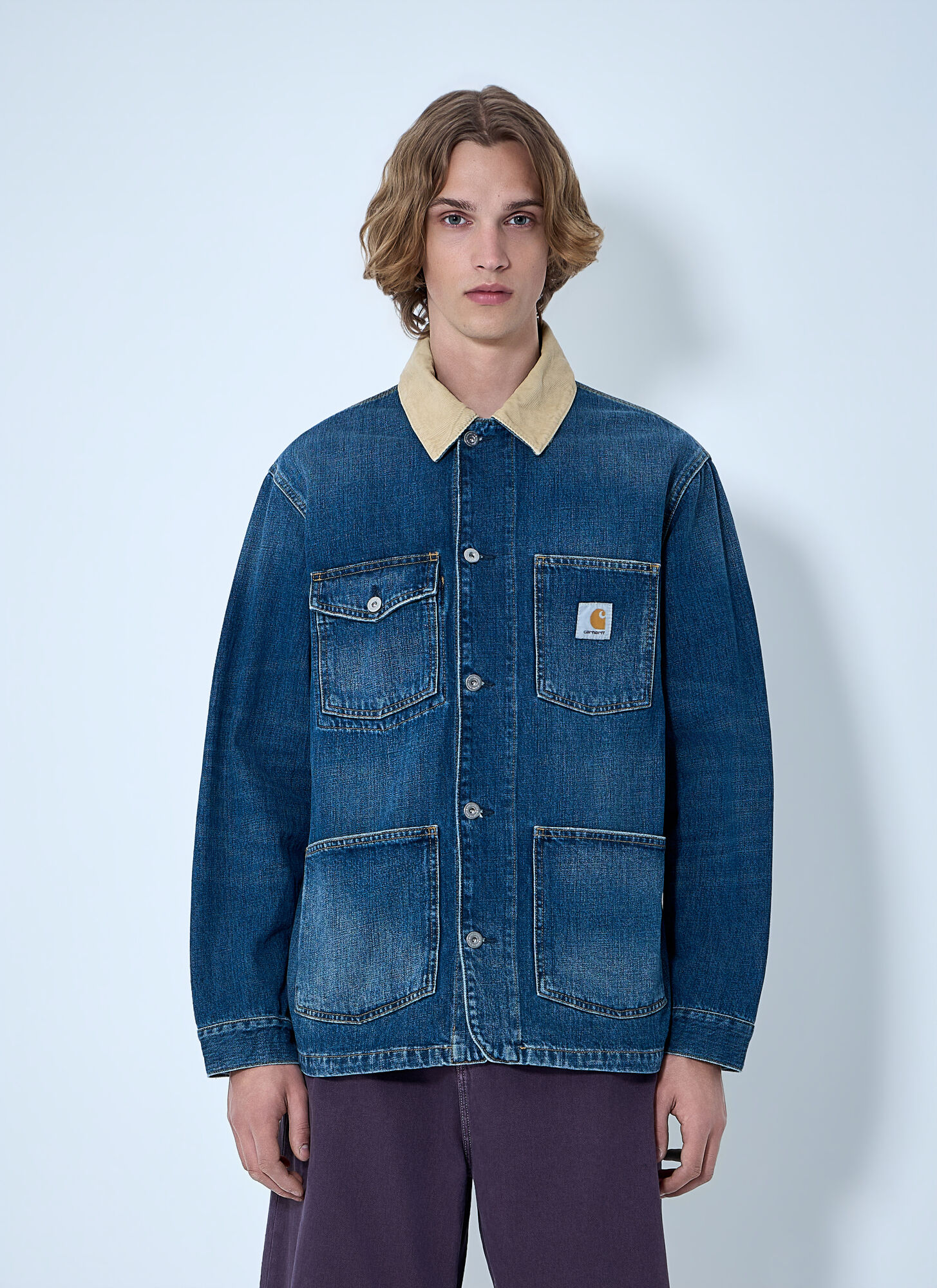 Carhartt Wip Men's Blue Warren Chore Jacket - Man Jackets S