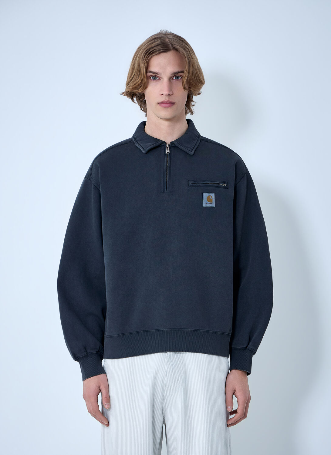 Carhartt WIP Half Zip Detroit Sweatshirt - Man Sweatshirts Navy Xxl