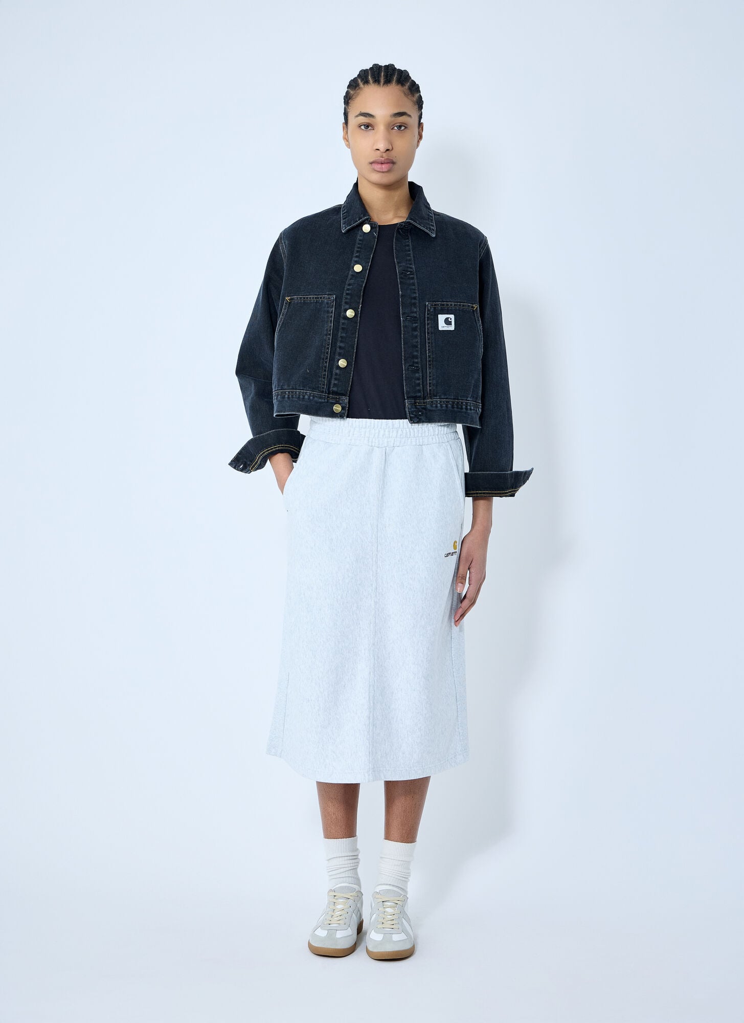  Carhartt Wip Carhartt Wip W' American Script Sweat - Frau Röcke White S 