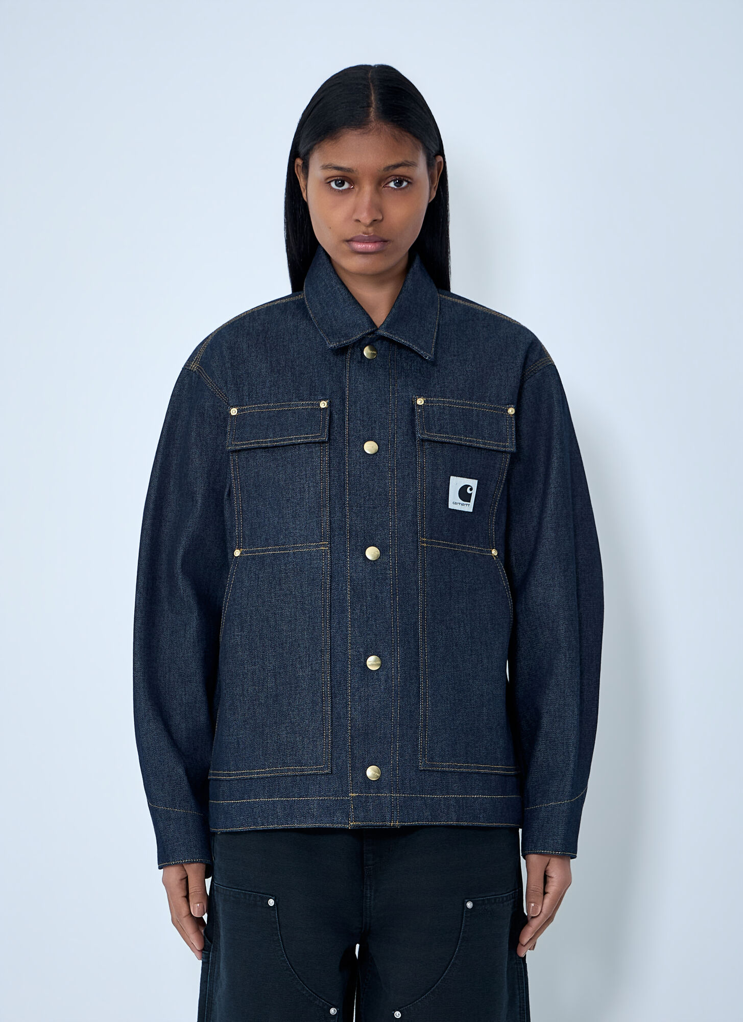Carhartt Wip Women's Blue Og Arctic Denim Jacket - Woman Jackets L