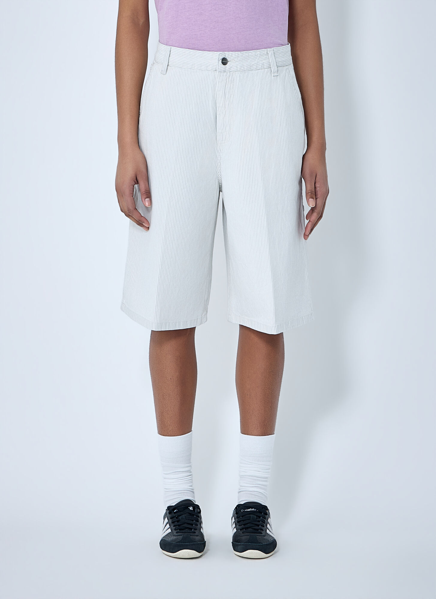 Carhartt Wip Women's White W' Mercer Single Knee Shorts - Woman Shorts L