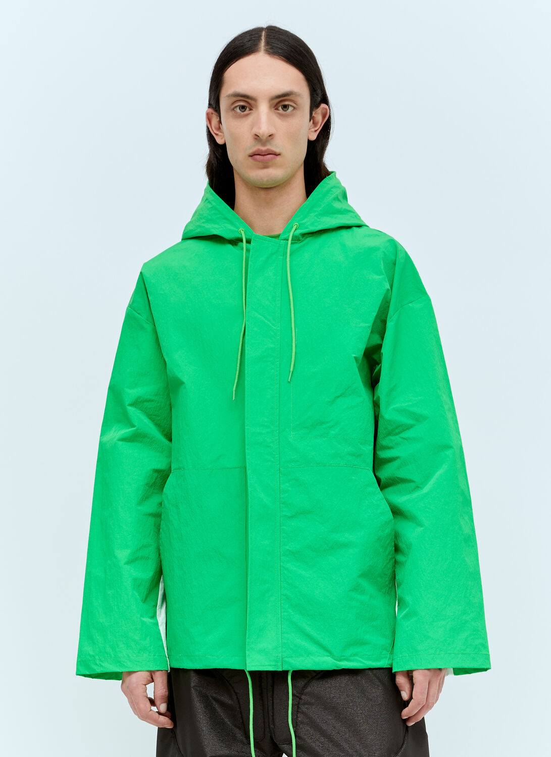 Walter Van Beirendonck Stop Hooded Jacket In Green